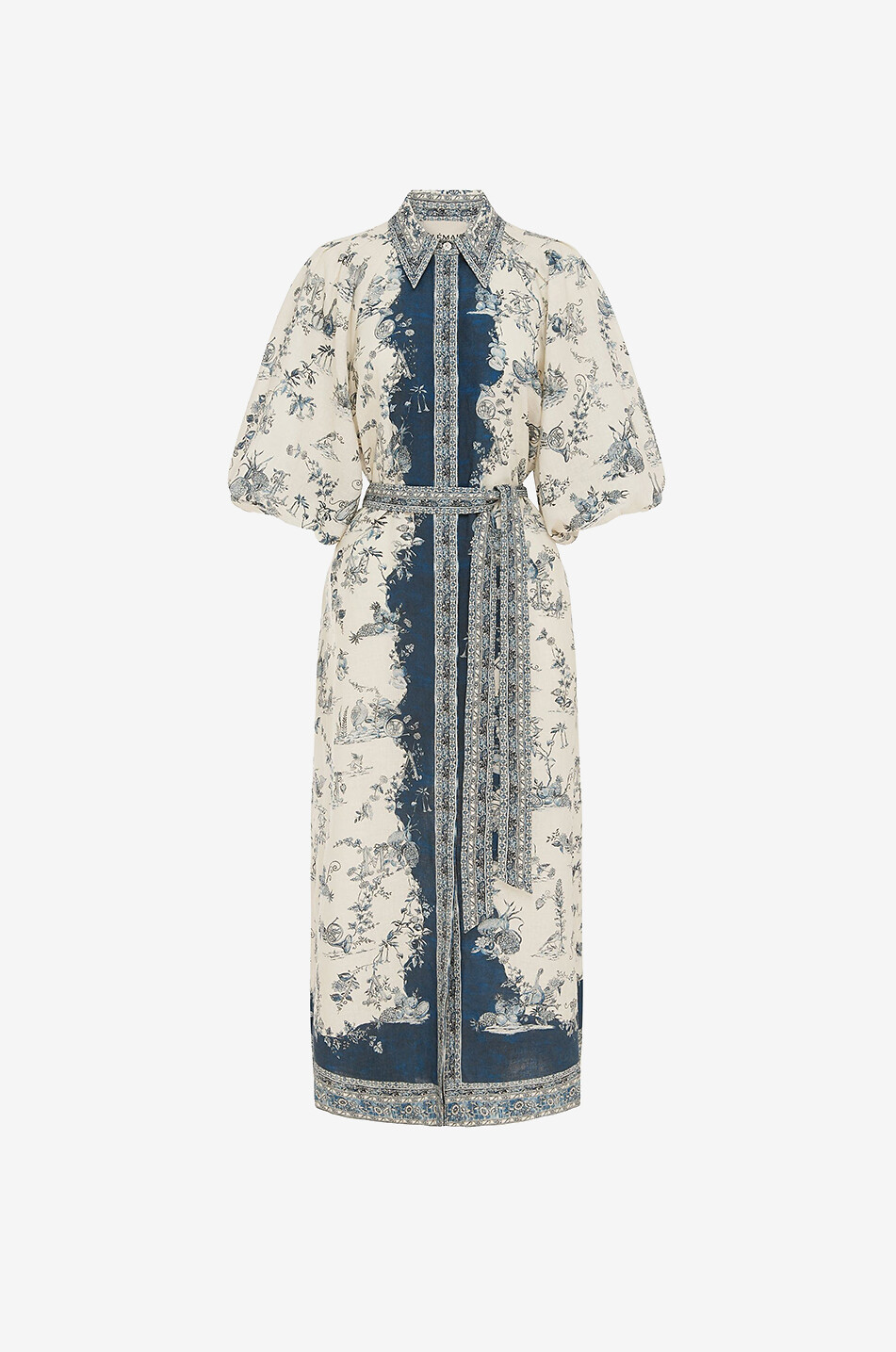 ALEMAIS Casa linen midi shirt dress Women BLUE 1