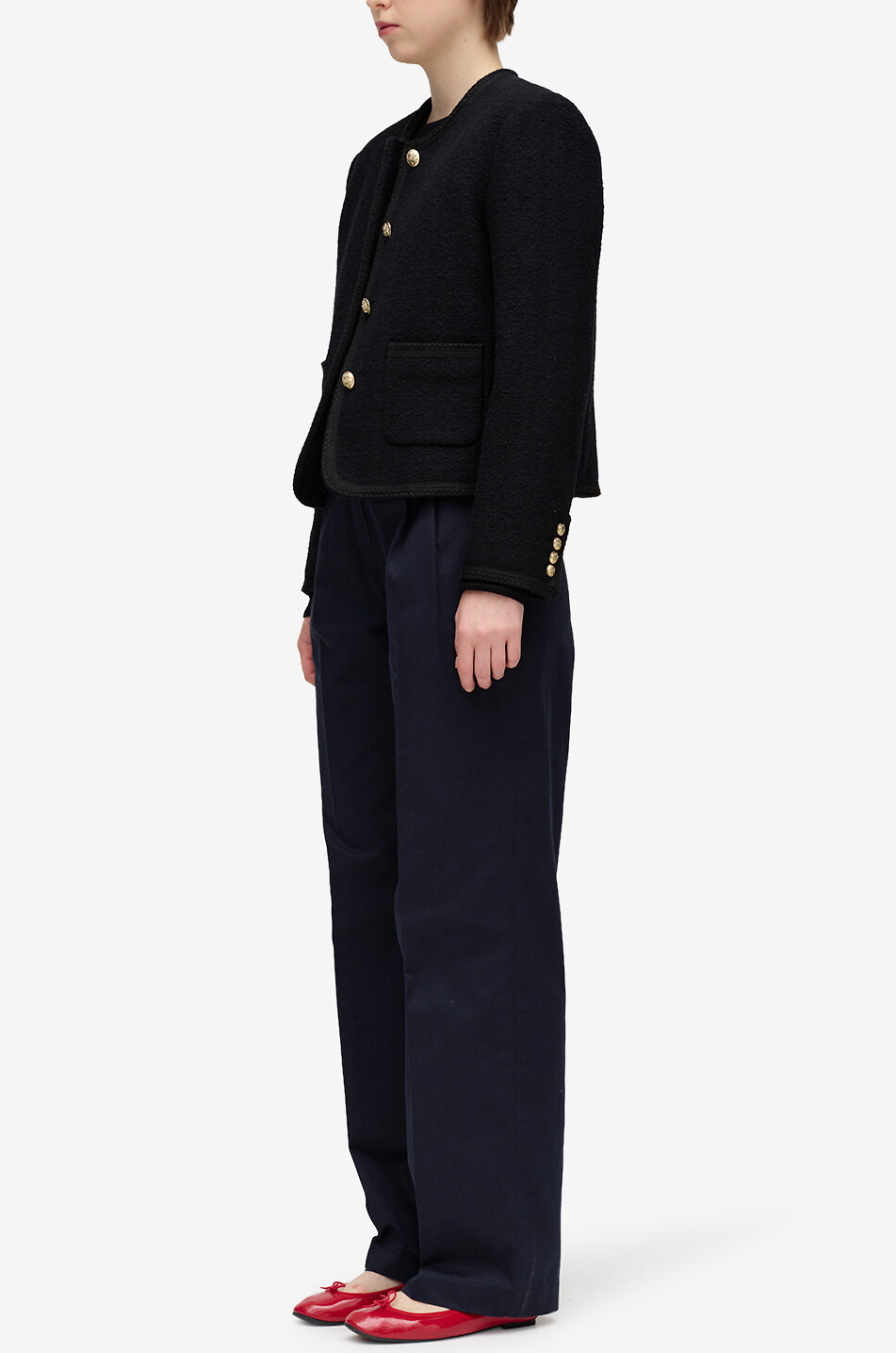 DUNST Bouclé tweed suit jacket Women BLACK 4