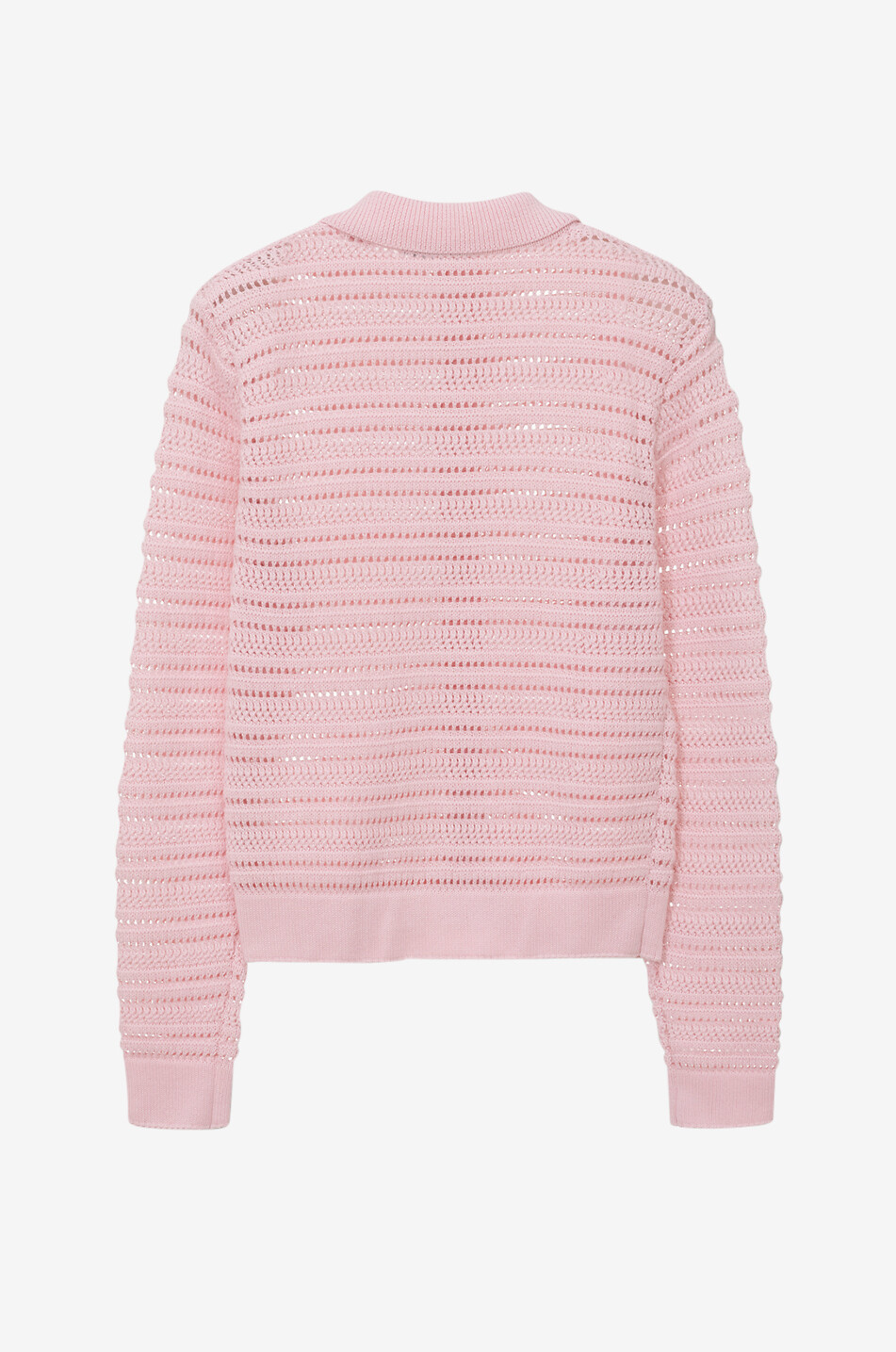 Openwork cardigan with shirt collar