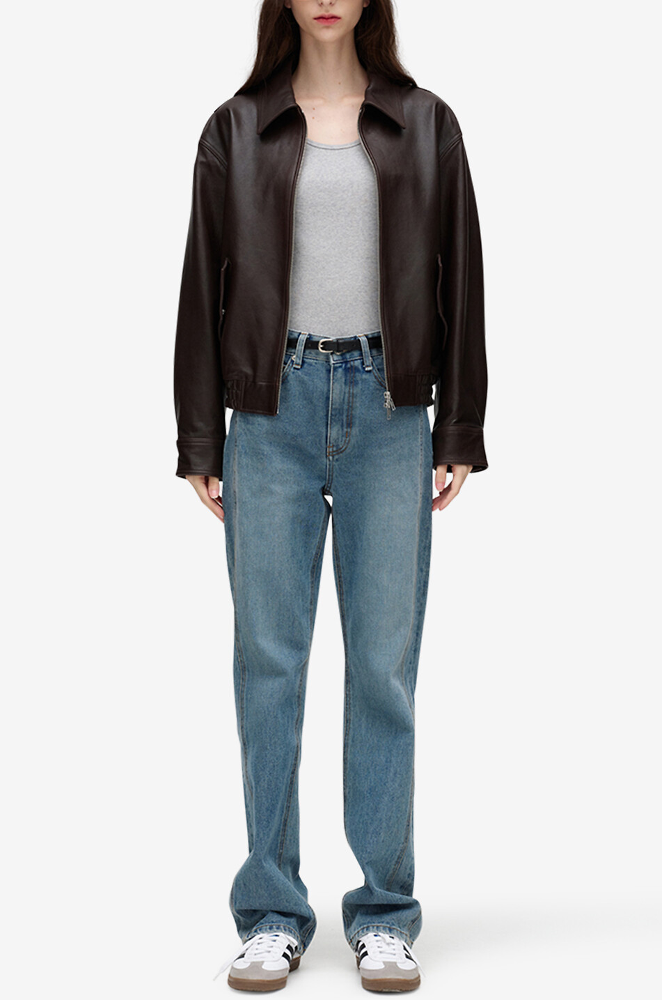DUNST Faux leather bomber jacket Women BROWN 4