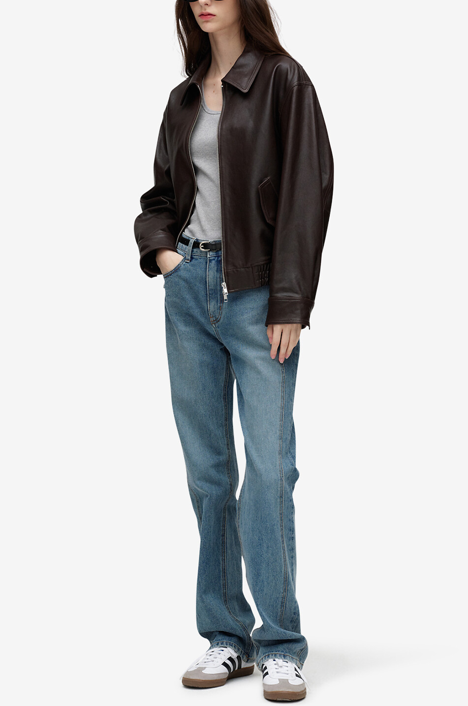DUNST Faux leather bomber jacket Women BROWN 5