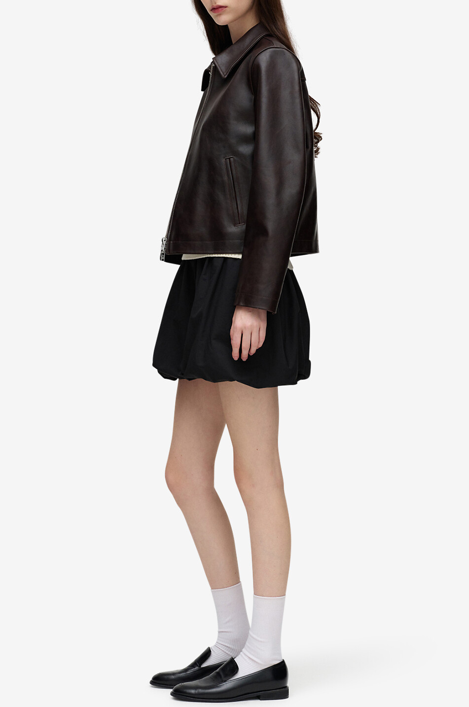 DUNST Short faux leather jacket Women BROWN 5