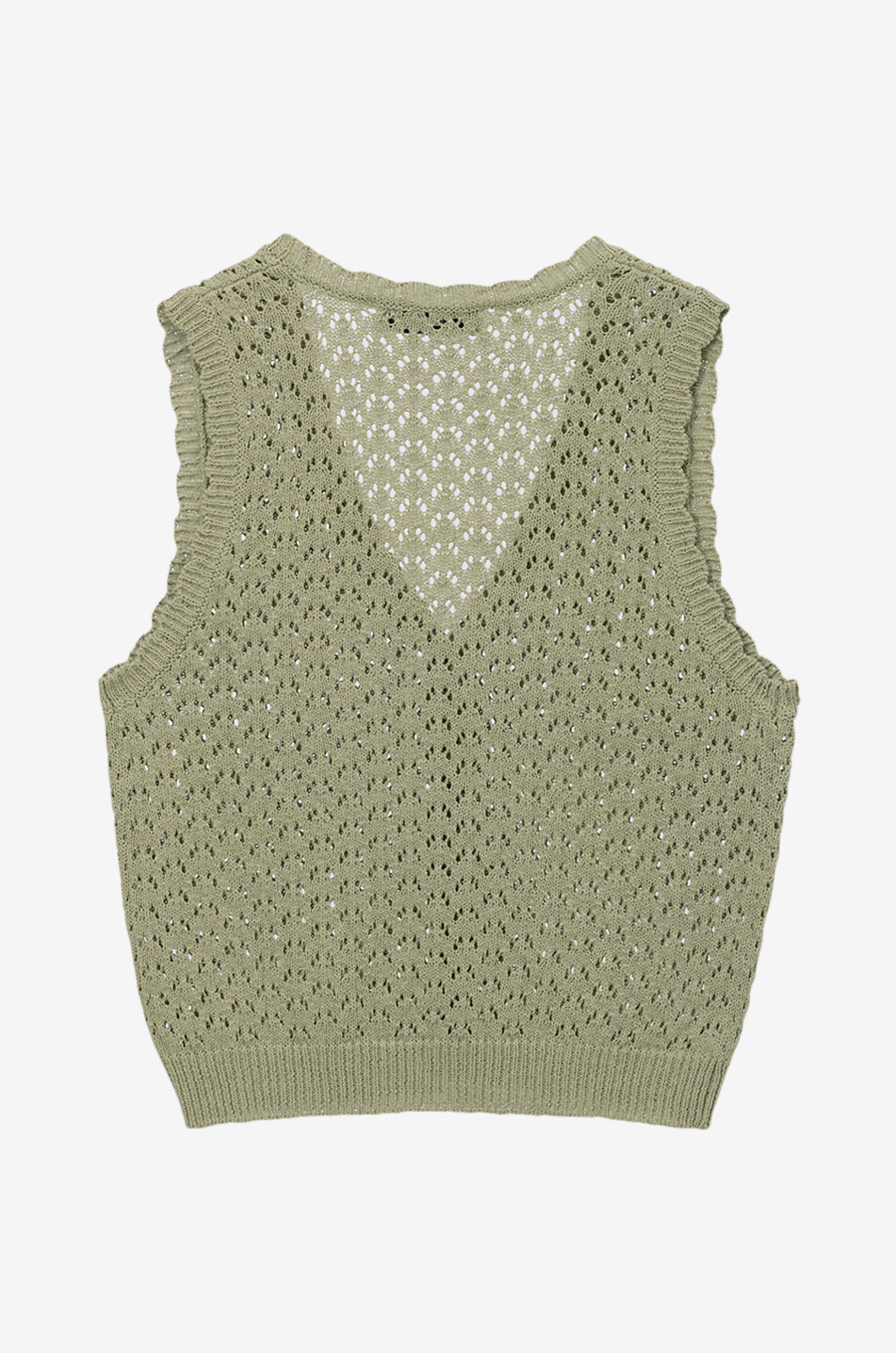 DUNST Gilet ajouré boutonné à col en V Femme VERT 2