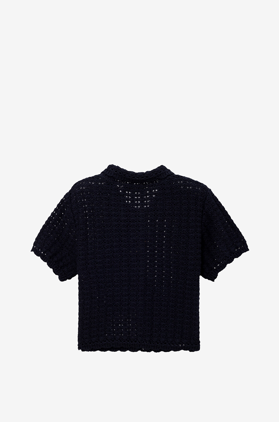 Surchemise en maille ajourée à manches courtes