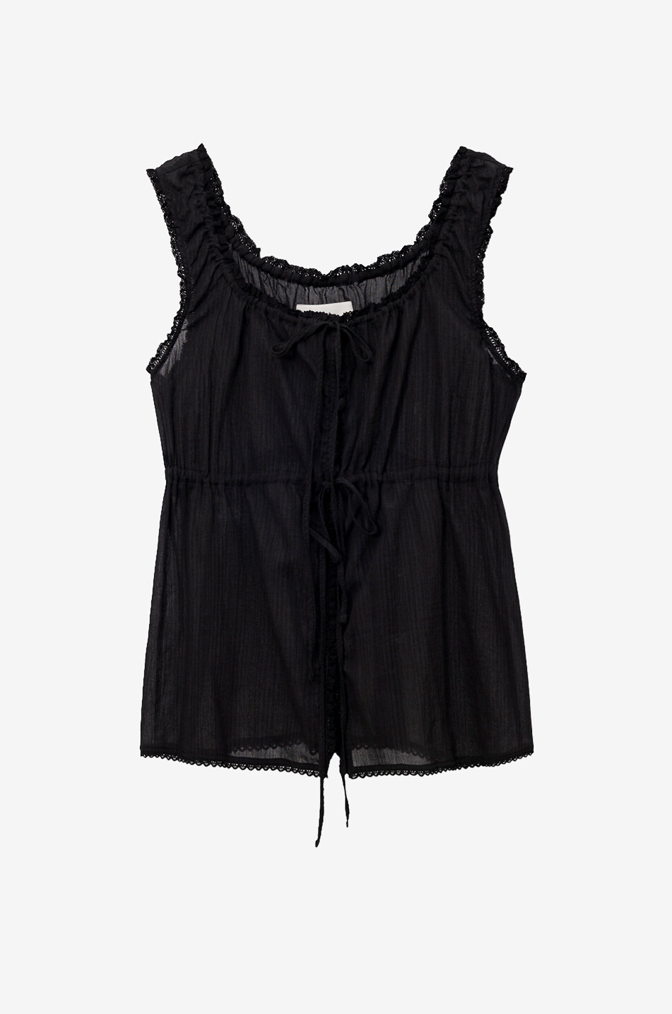 DUNST Top sans manches à ourlet festonné Femme NOIR 1