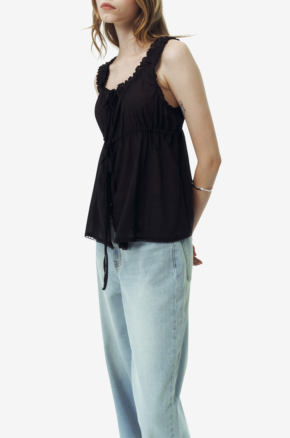 DUNST Top sans manches à ourlet festonné Femme NOIR 6