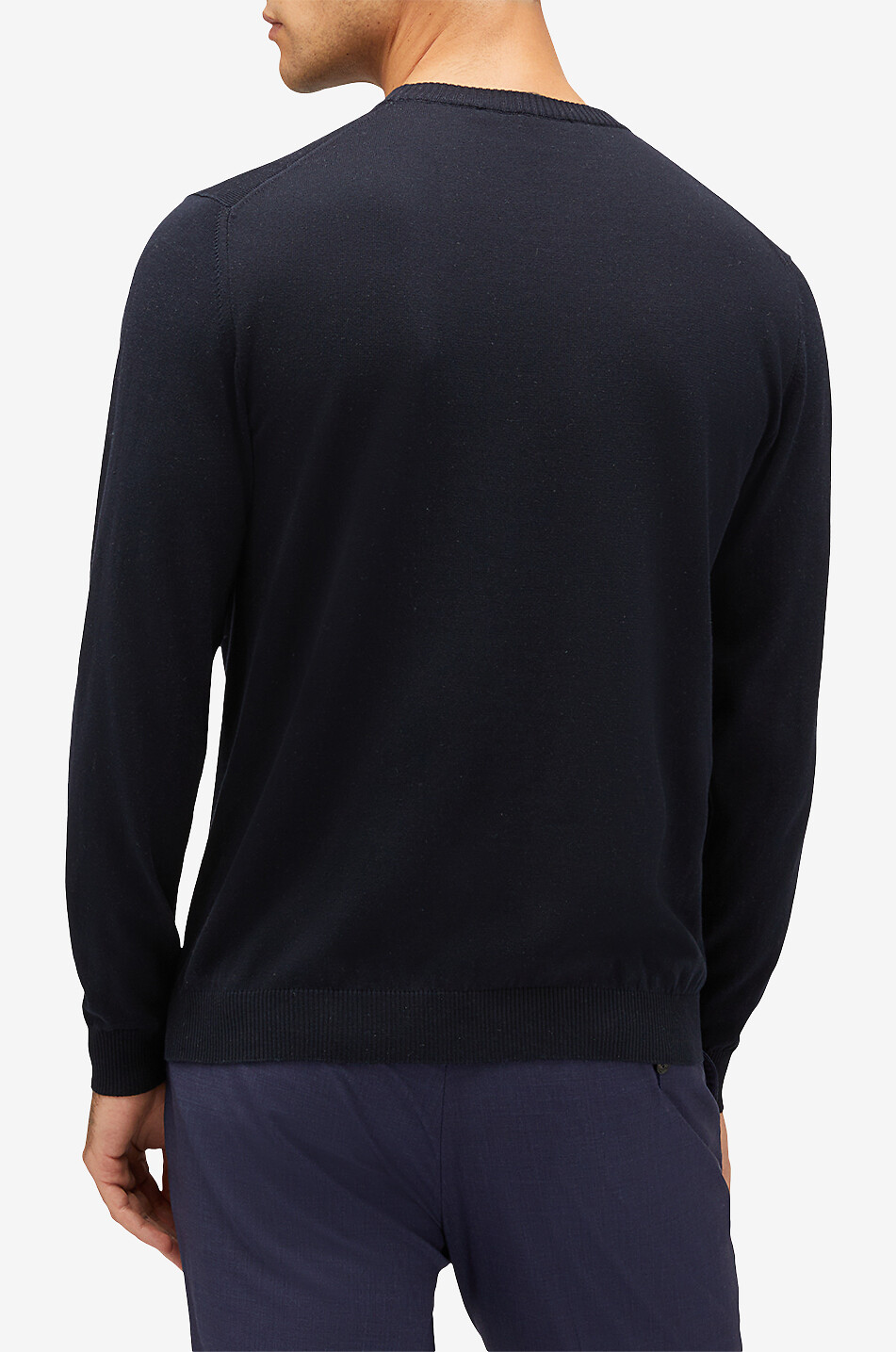 MAURIZIO BALDASSARI Fine round-neck jumper Men DARK BLUE 4