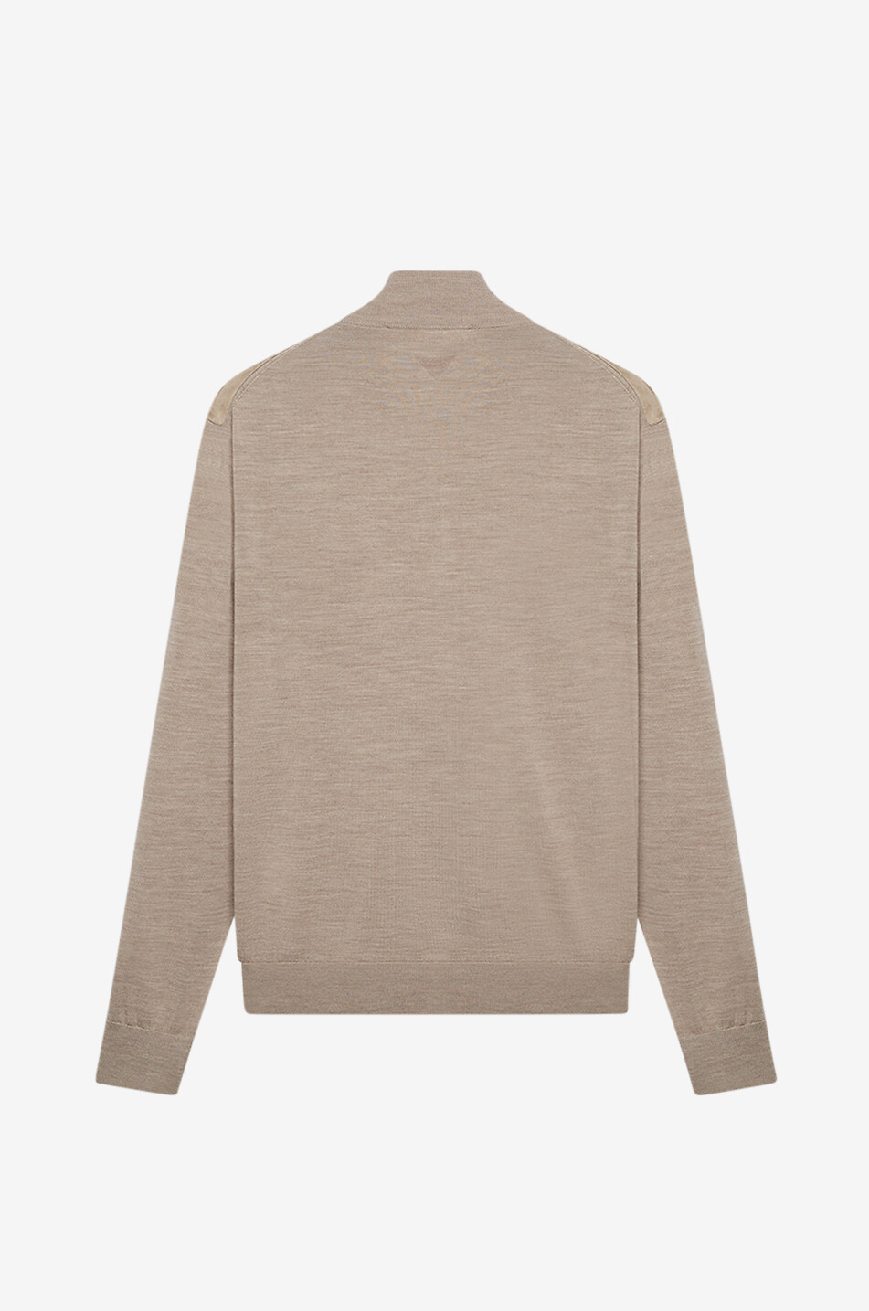 Suede and knit full-zip cardigan