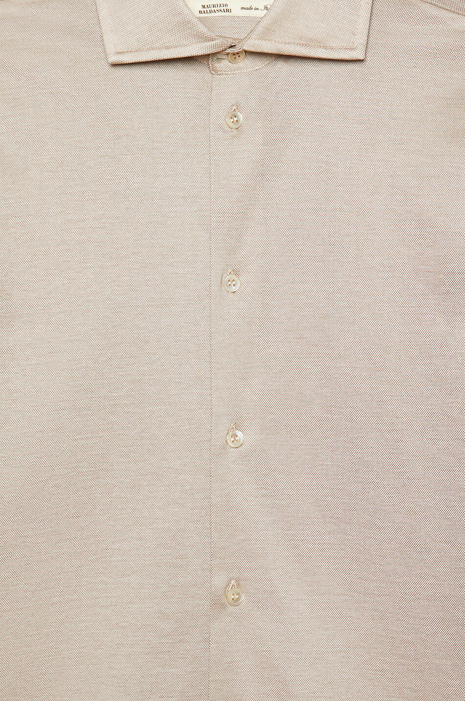 MAURIZIO BALDASSARI Jersey piqué long-sleeved shirt Men Medium beige 3