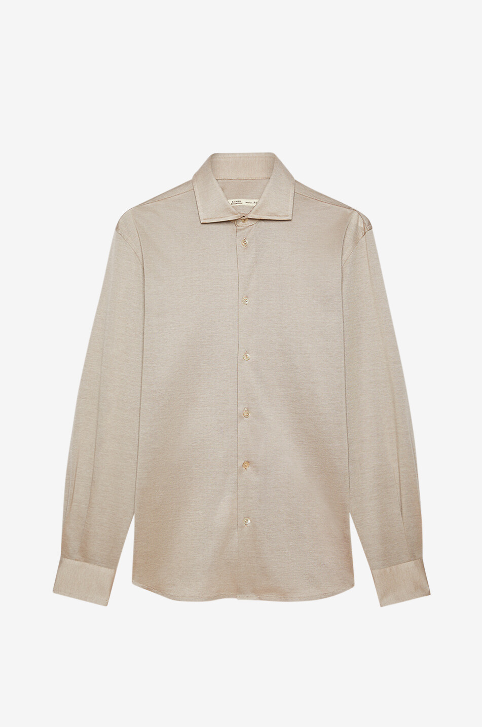 MAURIZIO BALDASSARI Jersey piqué long-sleeved shirt Men Medium beige 1