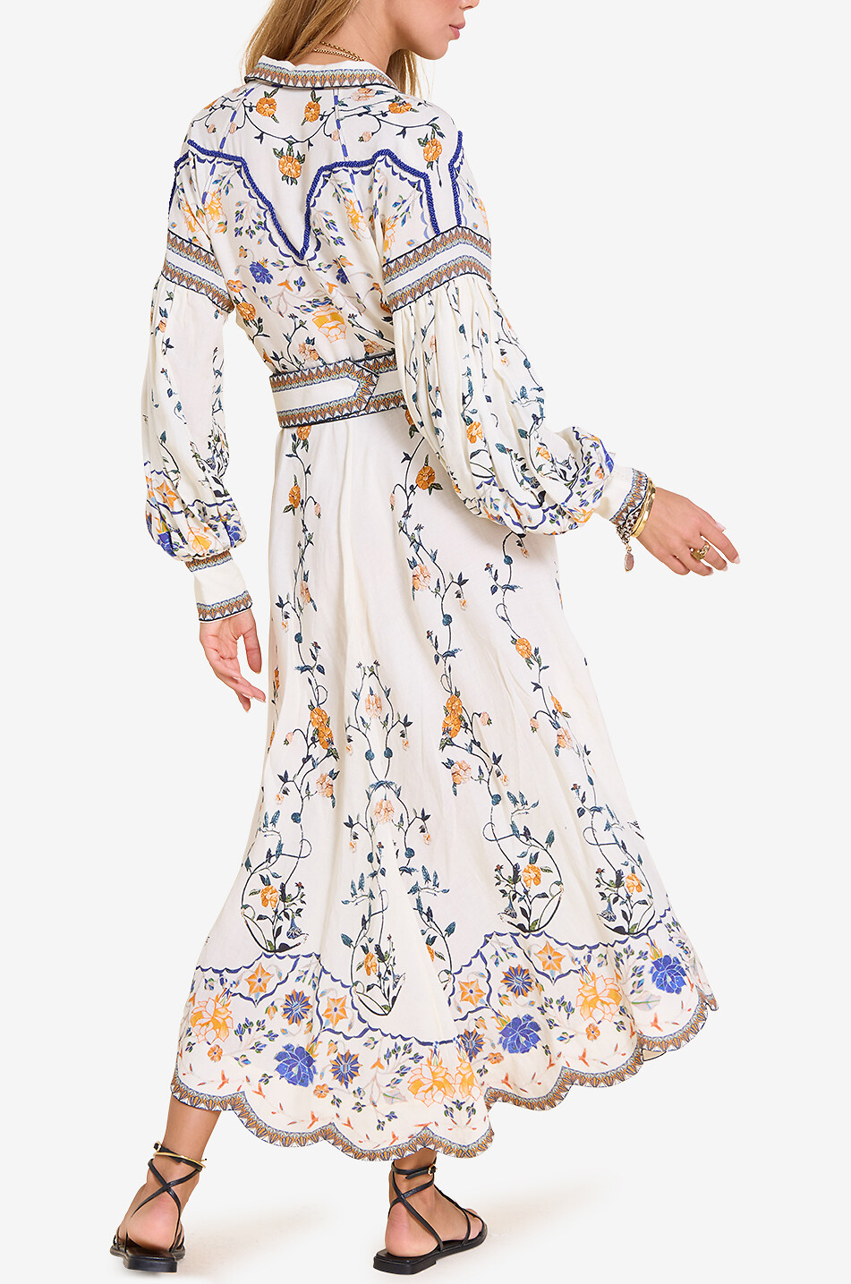 SCARLETT POPPIES Flora Daruca floral linen midi shirt dress Women MULTI COLOURED 4