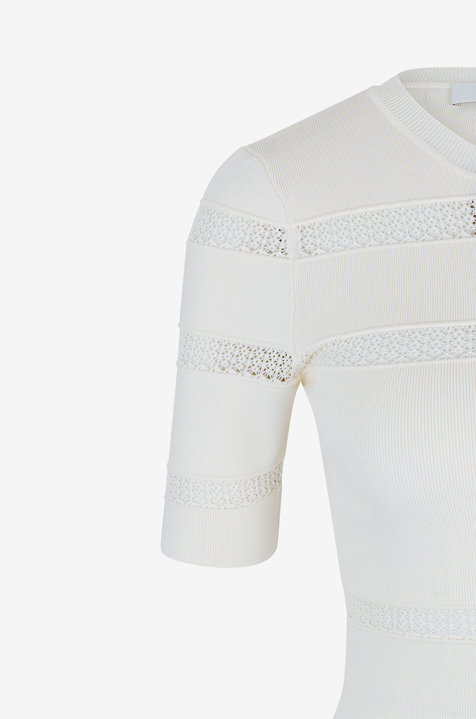 SEA Top à manches courtes détail ajouré Devon Femme BLANC CASSE 3