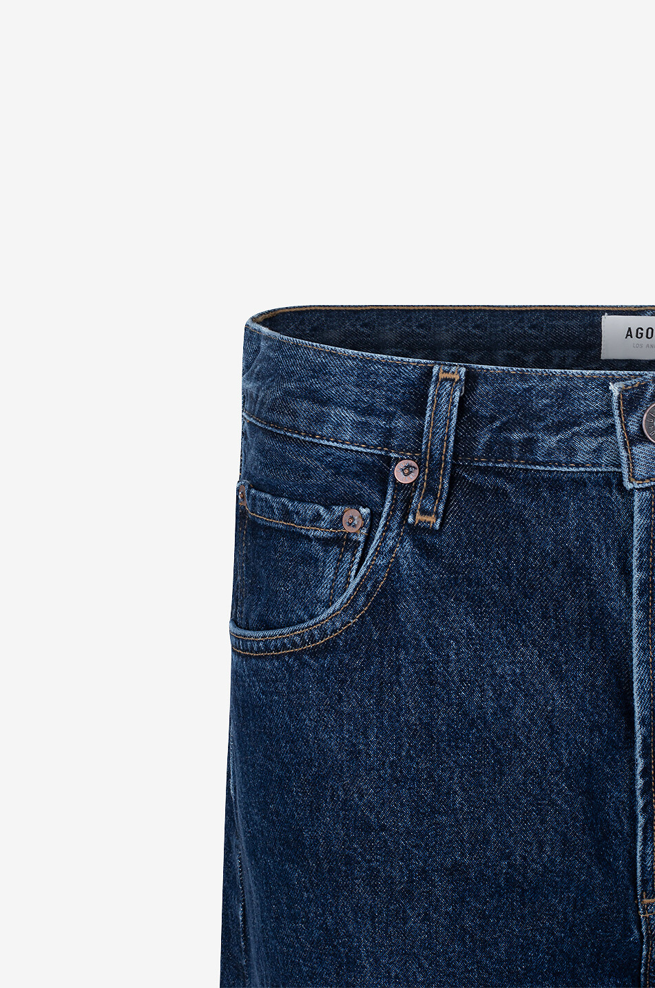 AGOLDE Jean large en coton régénératif Low Curve Femme BLEU FONCE 8