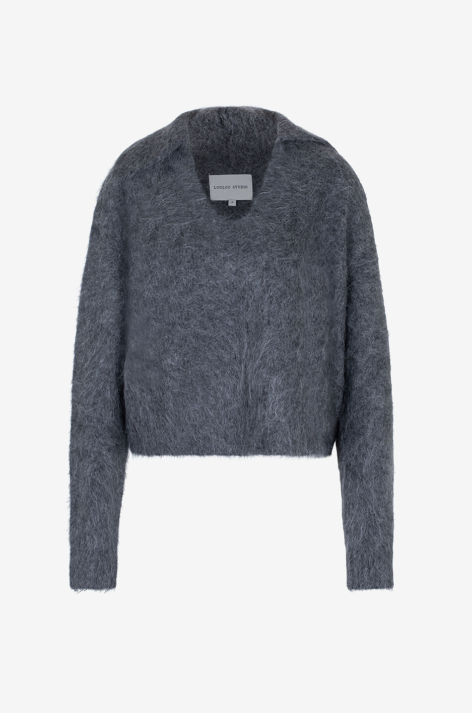 LOULOU STUDIO Ambrose alpaca wool V-neck jumper Women DARK GREY 1