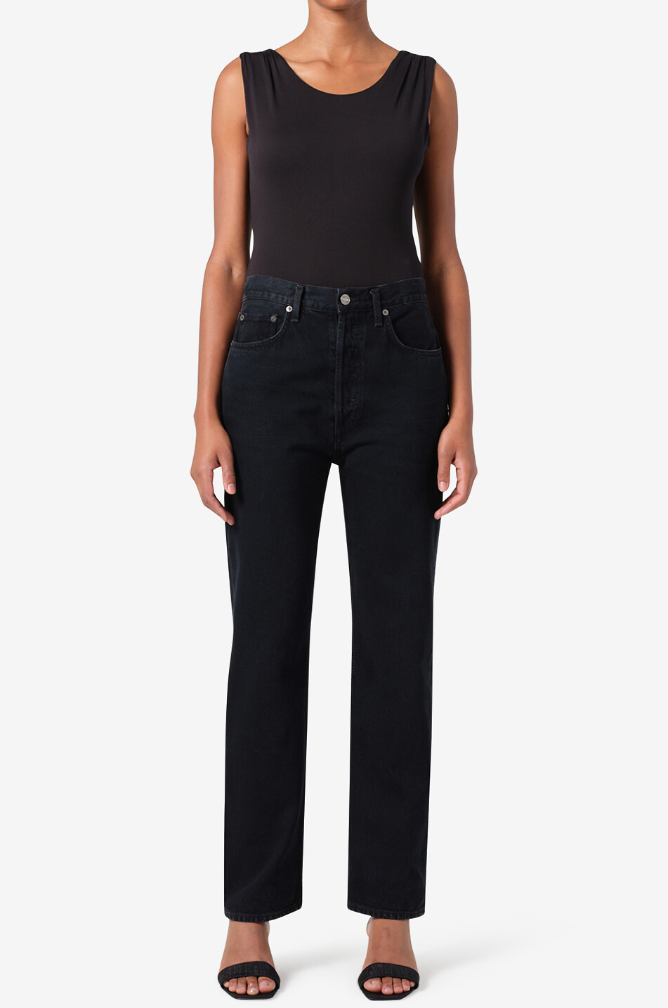 AGOLDE 90's Pinch Waist regenerated cotton straight-leg jeans Women BLACK 3
