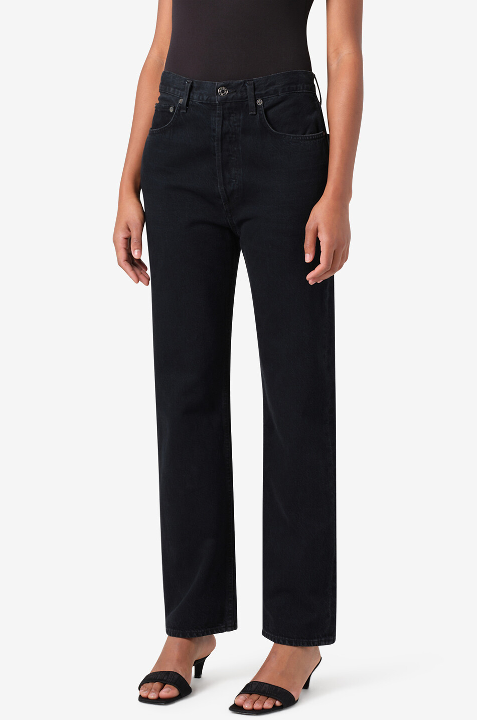 AGOLDE 90's Pinch Waist regenerated cotton straight-leg jeans Women BLACK 6