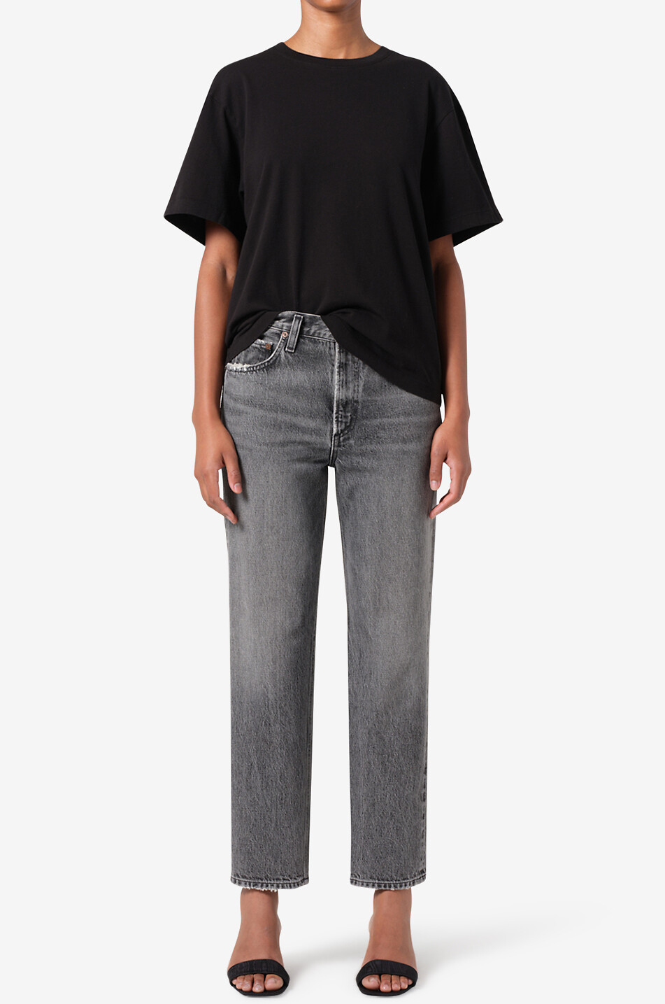 AGOLDE Jean droit en coton régénératif Valen Femme GRIS 3