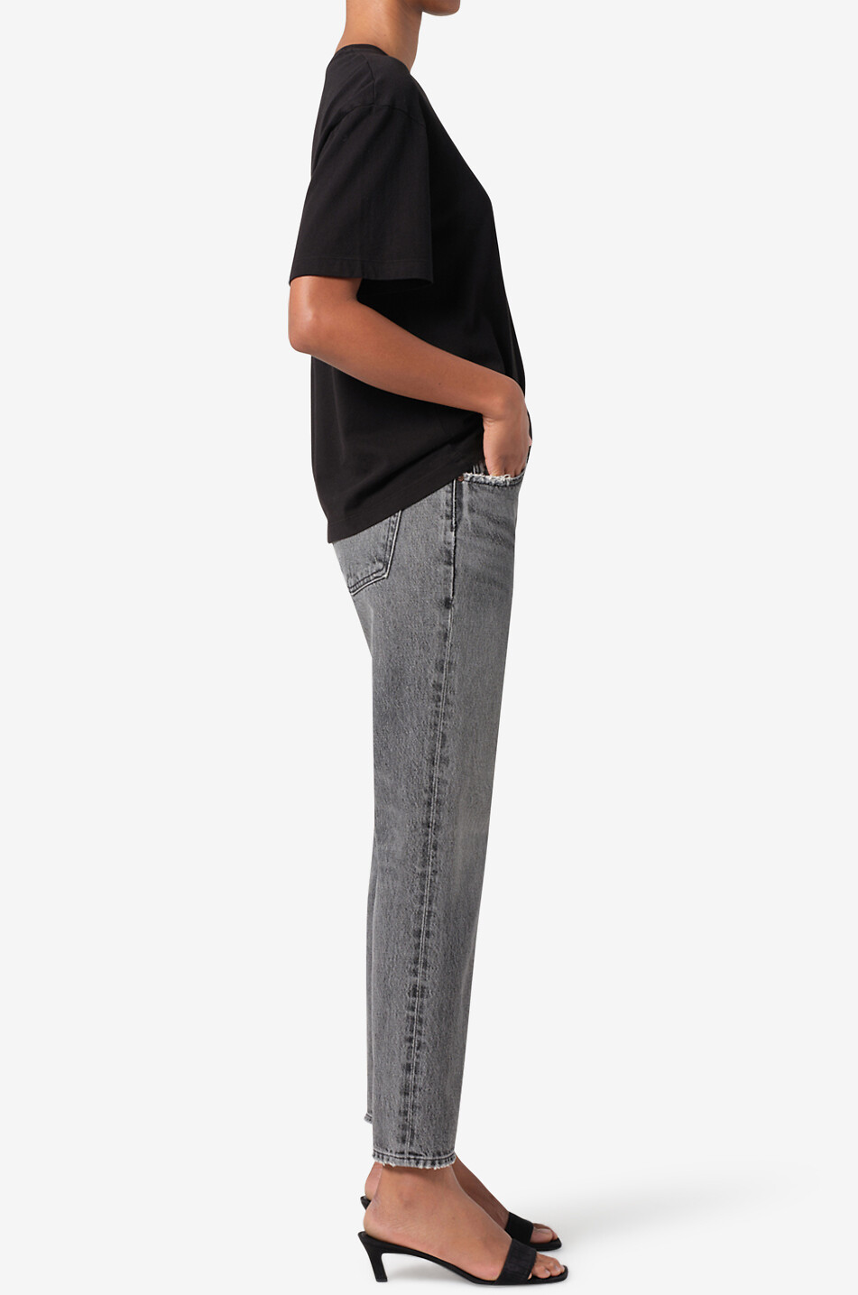 AGOLDE Jean droit en coton régénératif Valen Femme GRIS 4