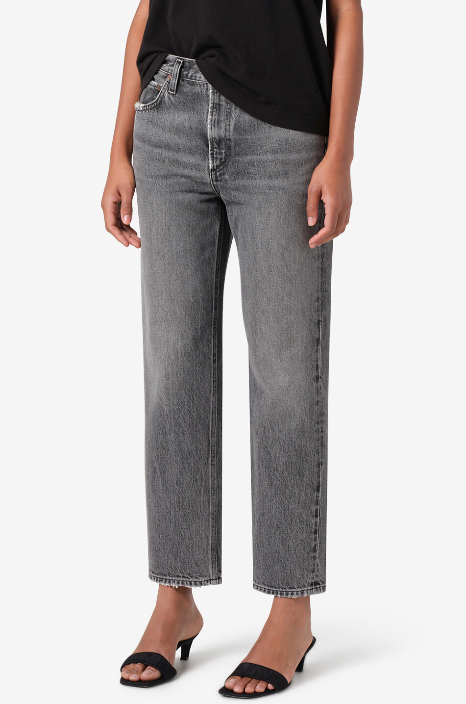 AGOLDE Jean droit en coton régénératif Valen Femme GRIS 6