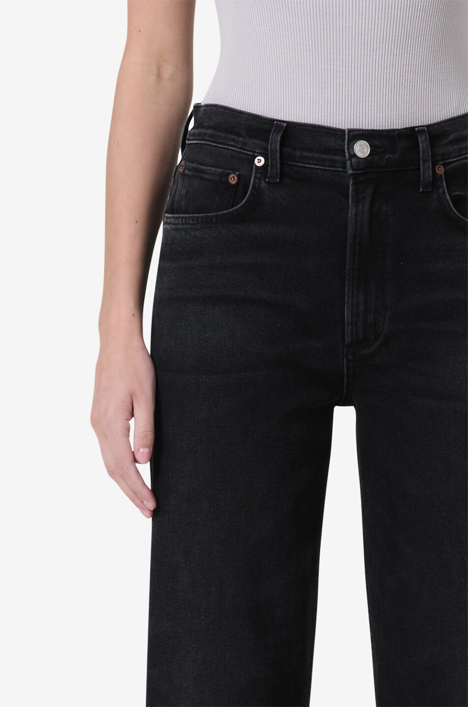 Jeans mit weitem Bein aus regenerativer Baumwolle Ren