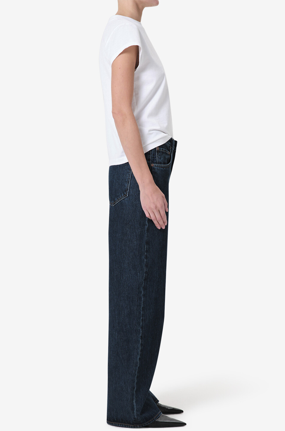 AGOLDE Jean large en coton régénératif Low Curve Femme BLEU FONCE 4
