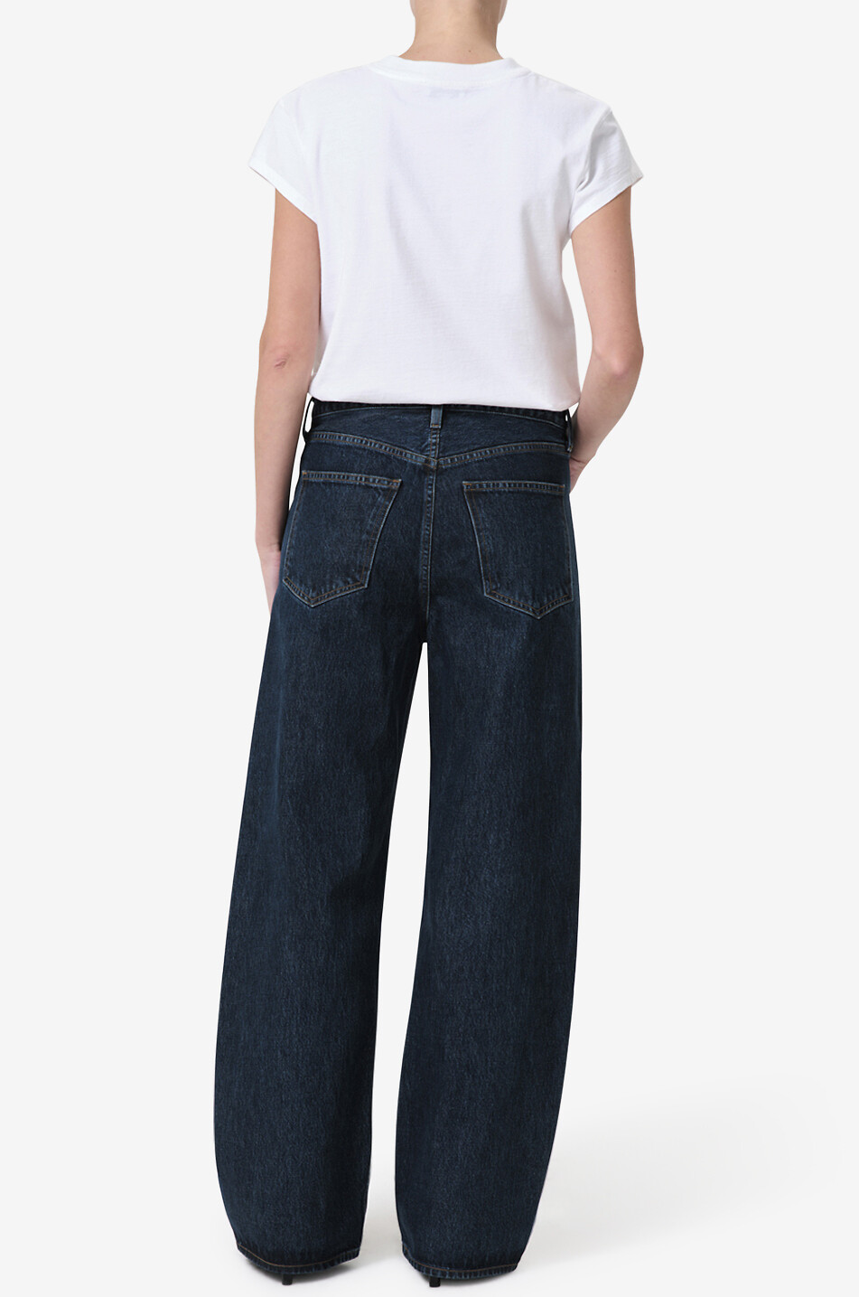 AGOLDE Jean large en coton régénératif Low Curve Femme BLEU FONCE 5