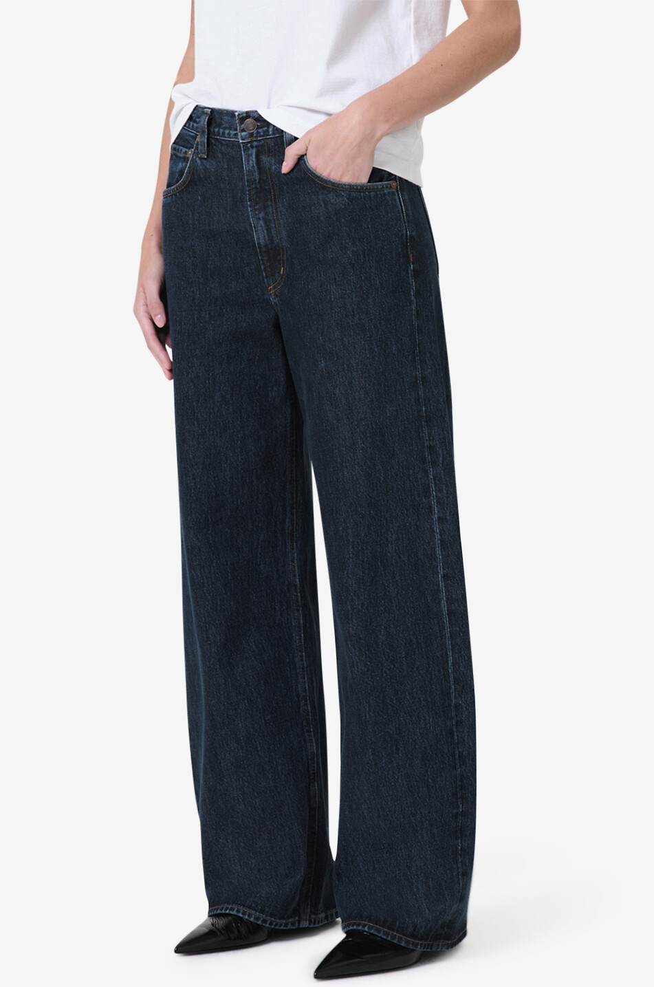 AGOLDE Jean large en coton régénératif Low Curve Femme BLEU FONCE 6