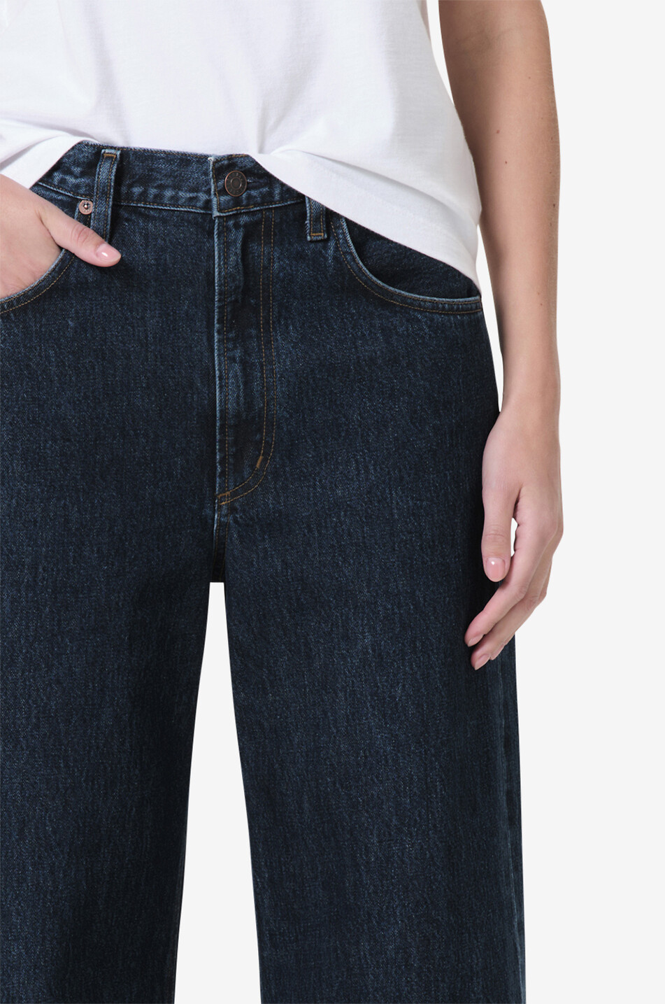 AGOLDE Jean large en coton régénératif Low Curve Femme BLEU FONCE 7
