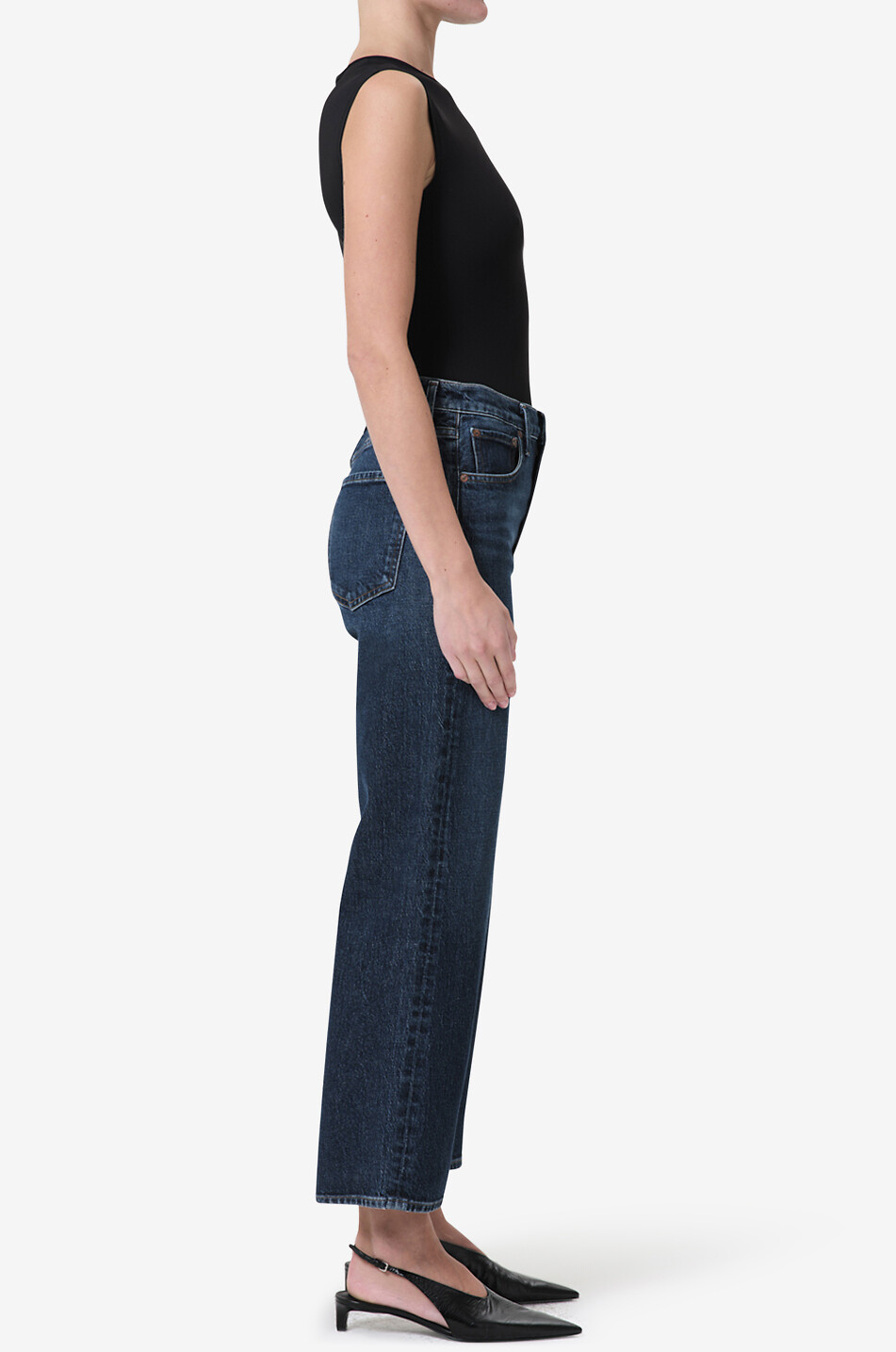 AGOLDE Ren cotton and recycled cotton wide-leg jeans Women DARK BLUE 4
