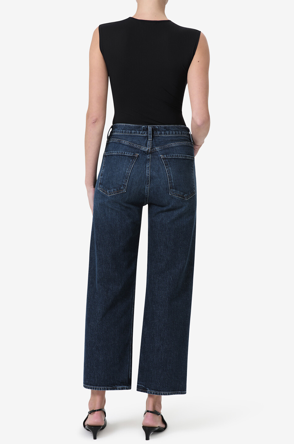 AGOLDE Ren cotton and recycled cotton wide-leg jeans Women DARK BLUE 5