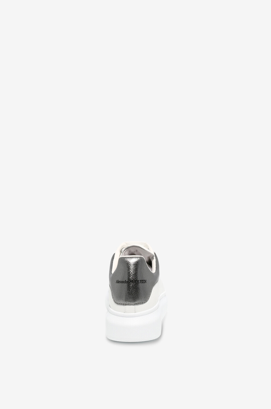 ALEXANDER McQUEEN Baskets en cuir ornées de cuir métallisé Oversized Femme BLANC 4