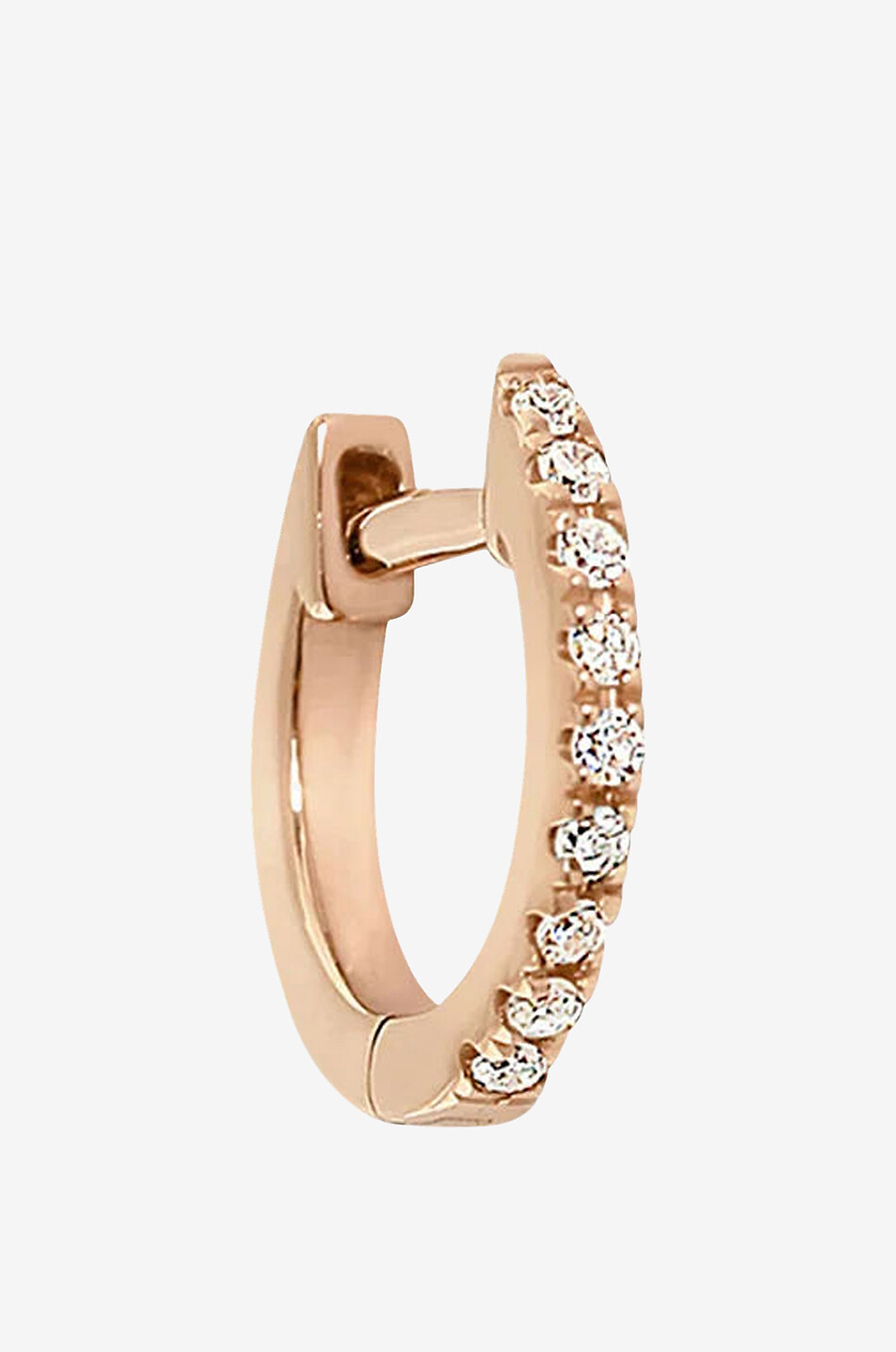 Officiel XS single pink gold and diamond hoop earring