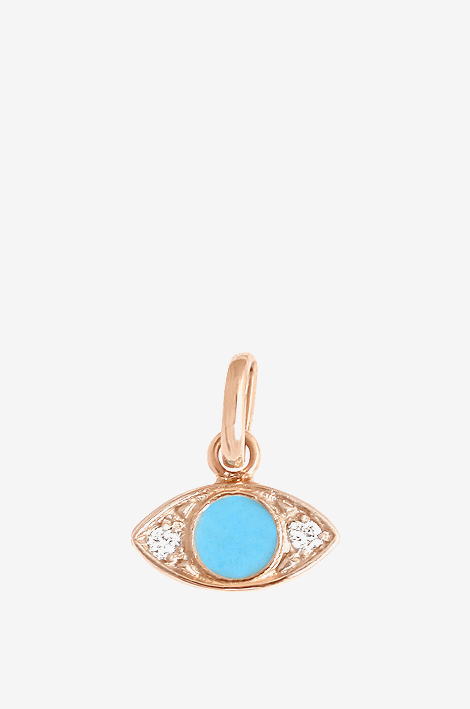GIGI CLOZEAU Eye rose gold and resin diamond pendant Women LIGHT BLUE 1