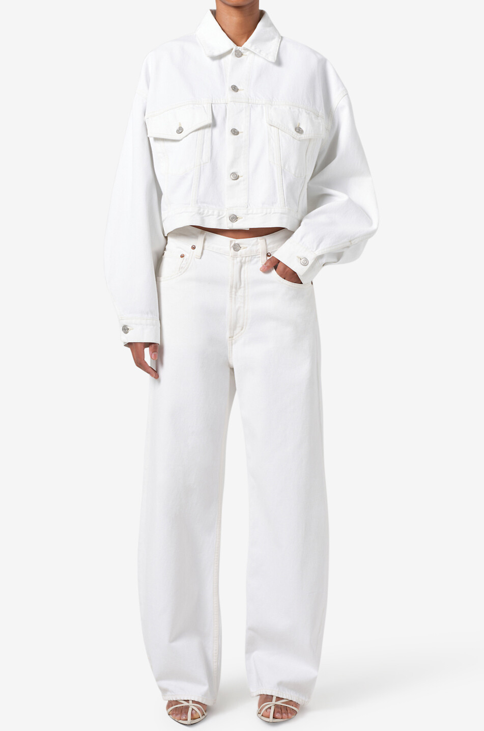 AGOLDE Jean large Low Curve Femme BLANC 3