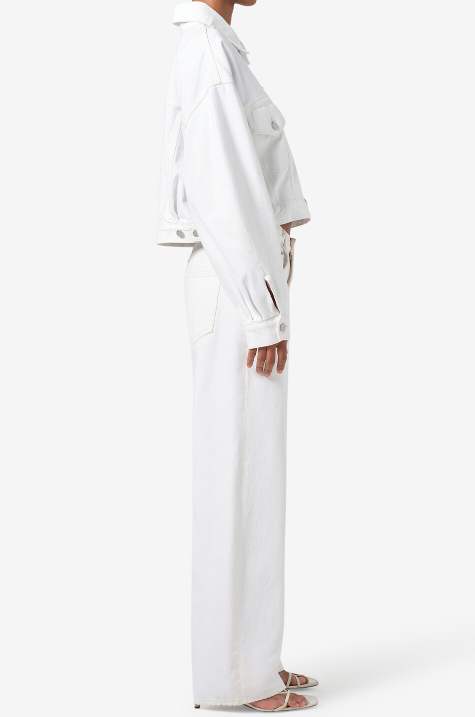 AGOLDE Jean large Low Curve Femme BLANC 4