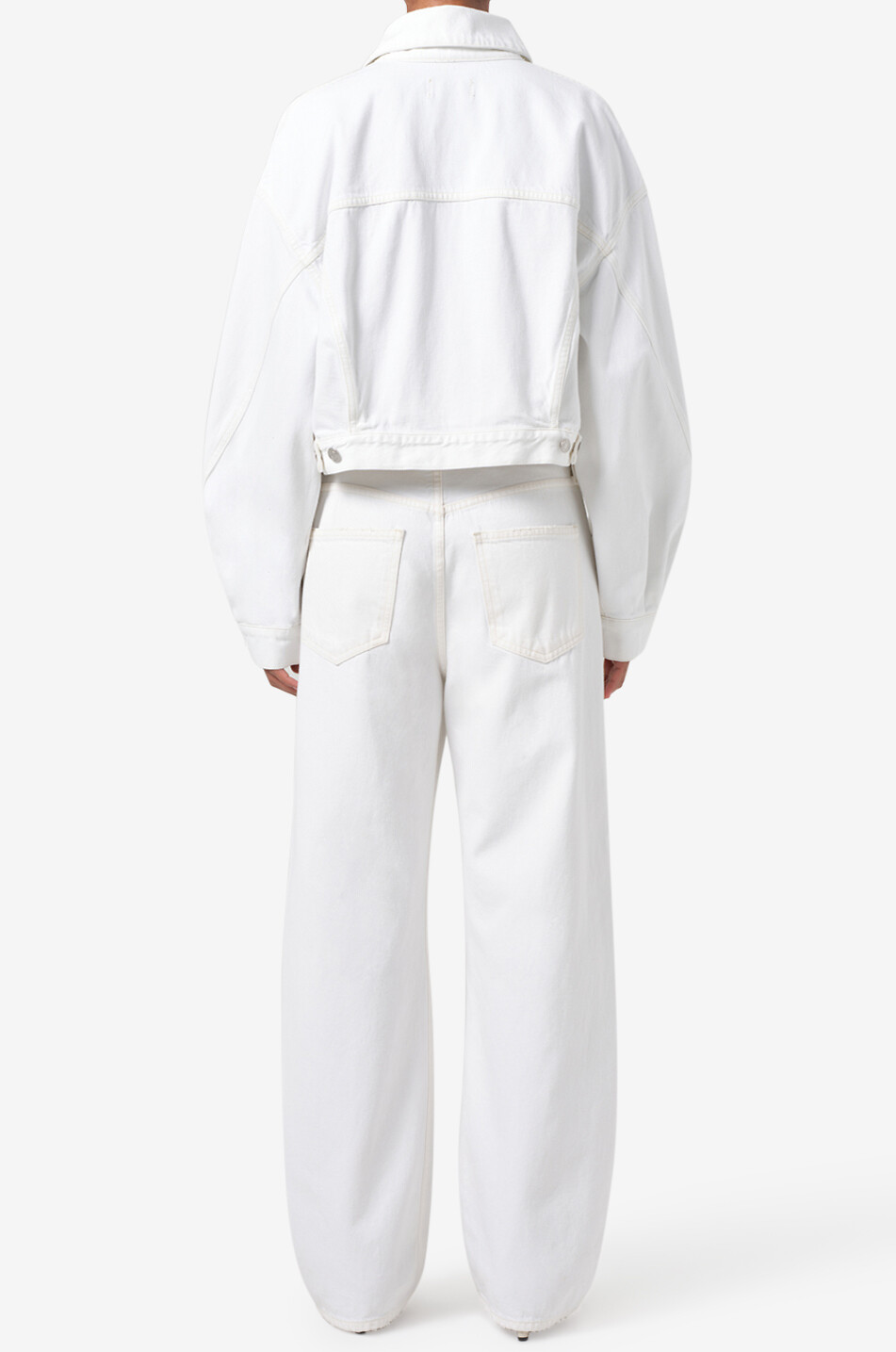 AGOLDE Jean large Low Curve Femme BLANC 5