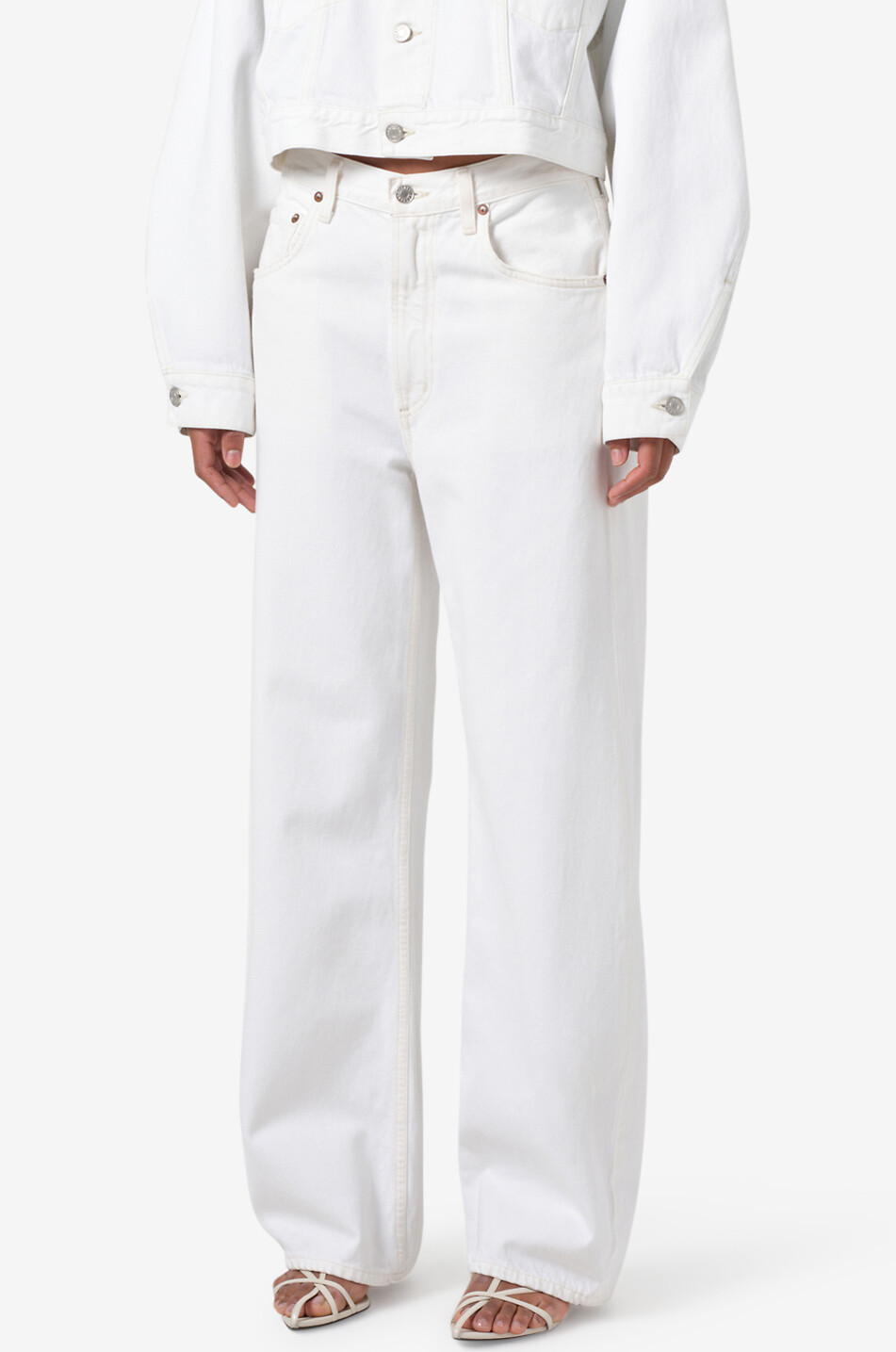 AGOLDE Jean large Low Curve Femme BLANC 6