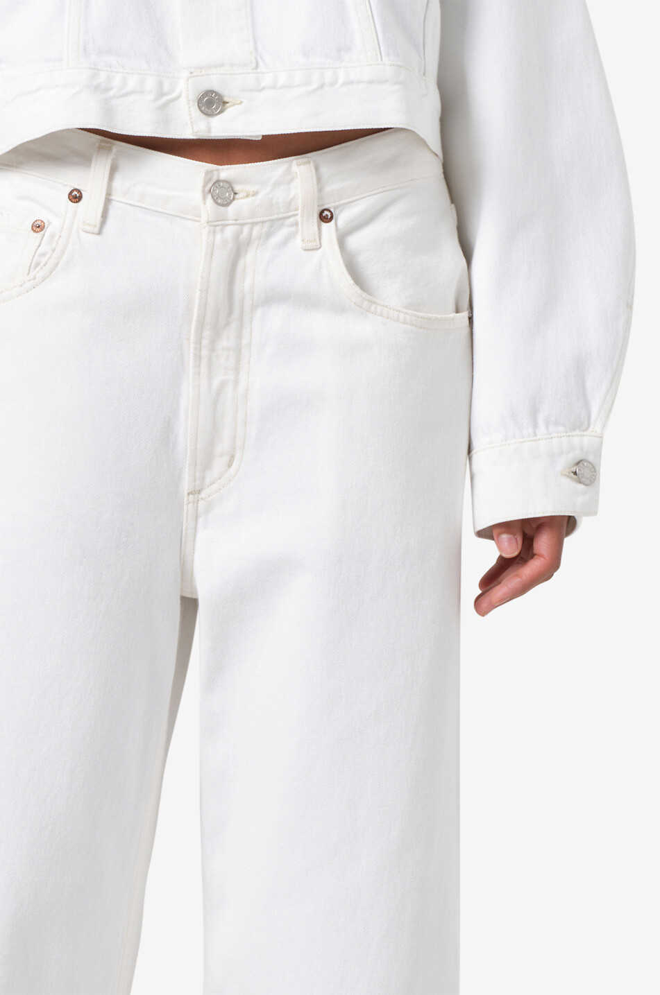 AGOLDE Jean large Low Curve Femme BLANC 7