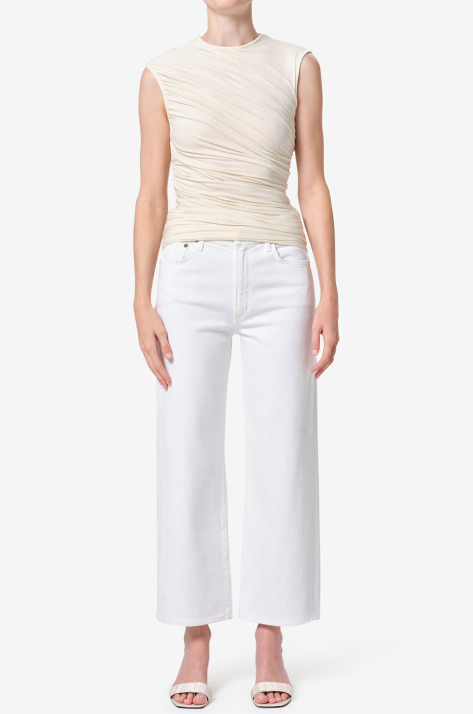 AGOLDE Harper Crop wide-leg jeans Women WHITE 2