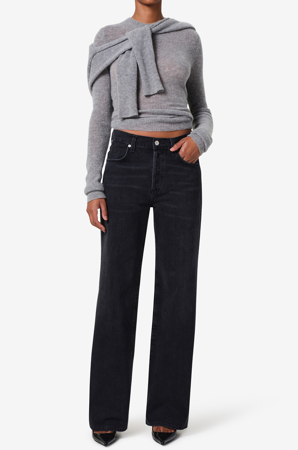 CITIZENS OF HUMANITY Jeans mit weitem Bein aus regenerativer Baumwolle Annina Damen SCHWARZ 3