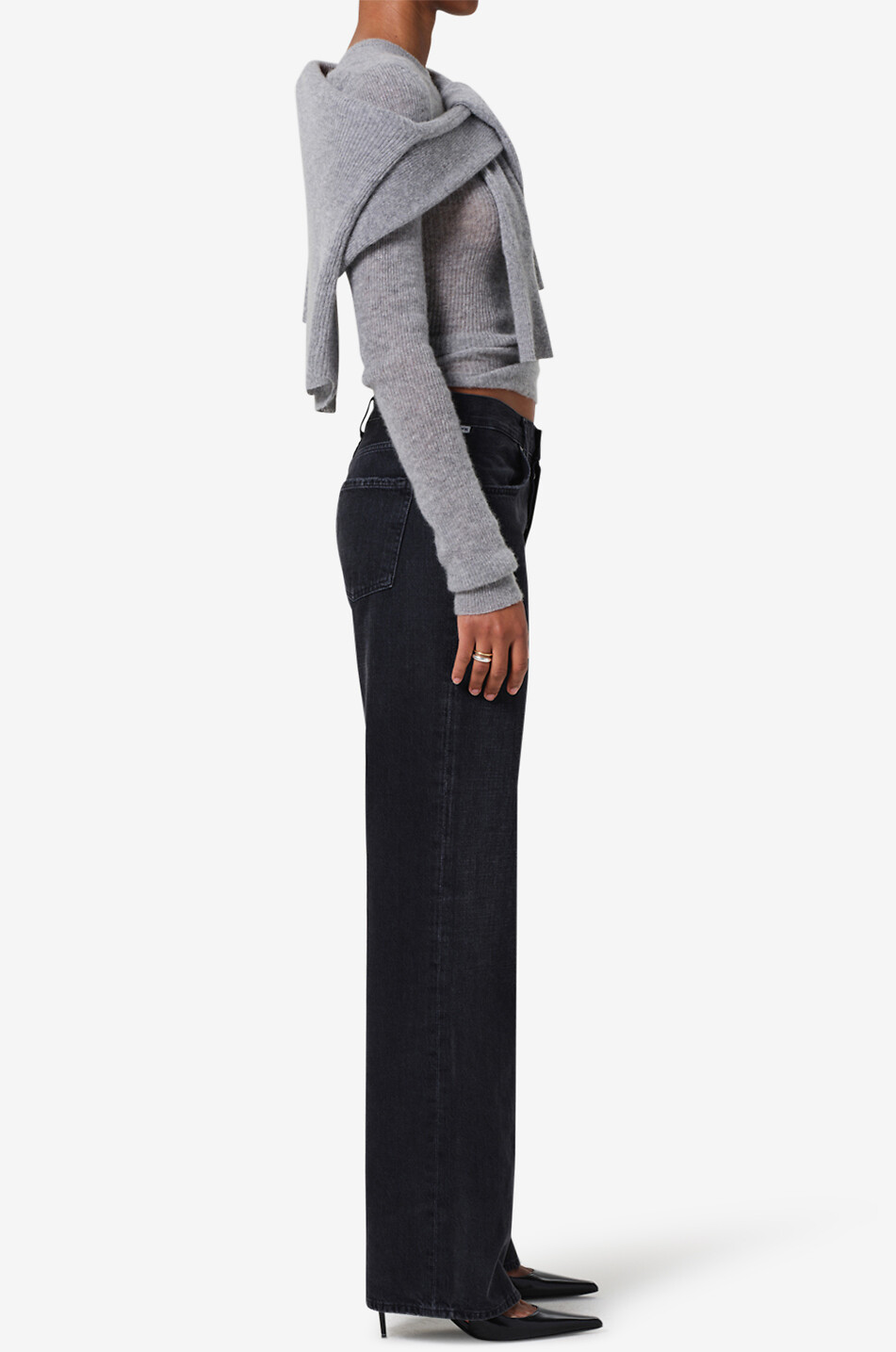 CITIZENS OF HUMANITY Jeans mit weitem Bein aus regenerativer Baumwolle Annina Damen SCHWARZ 4
