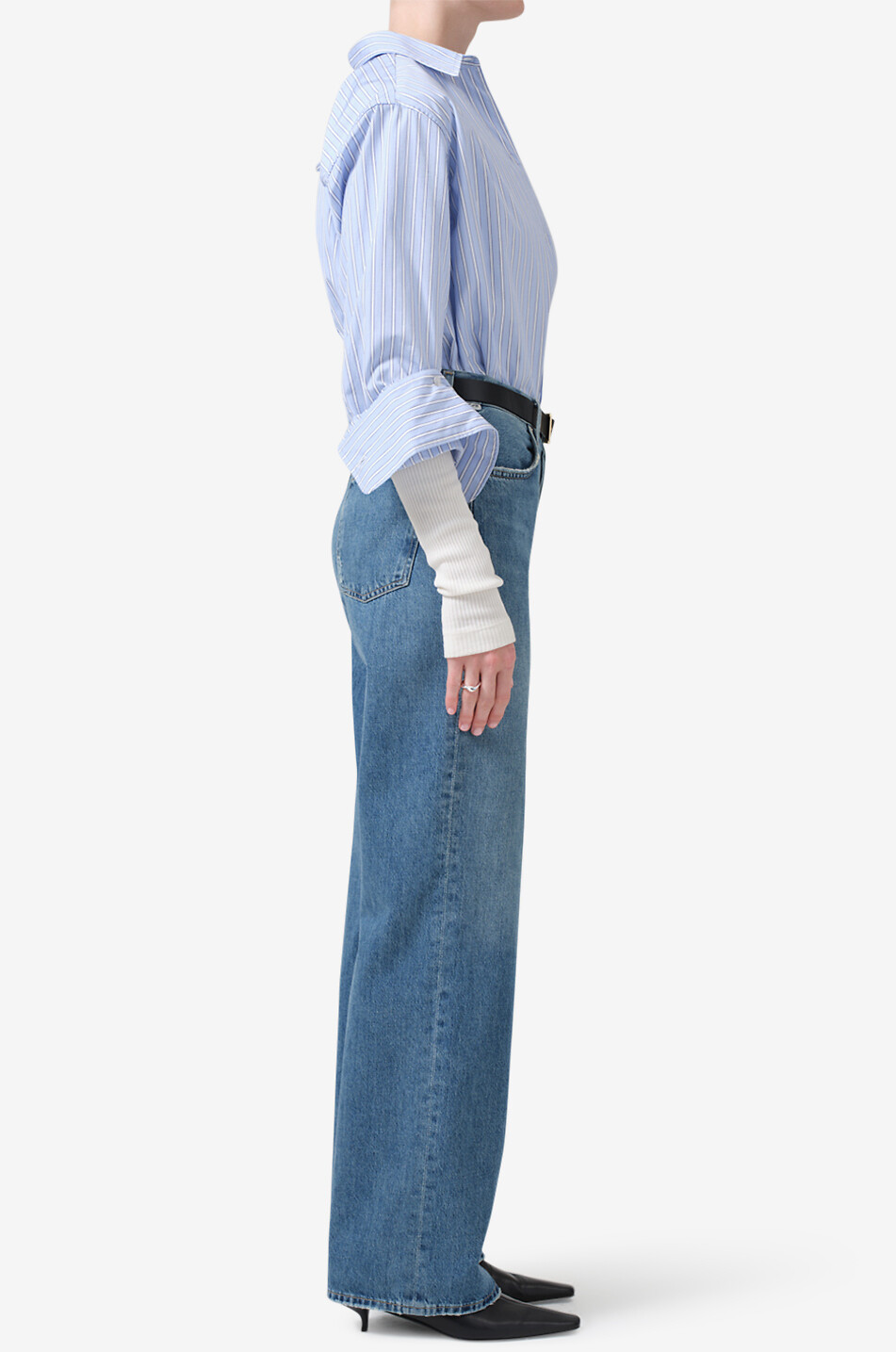 CITIZENS OF HUMANITY Jean large en coton régénératif Annina Femme BLEU 4