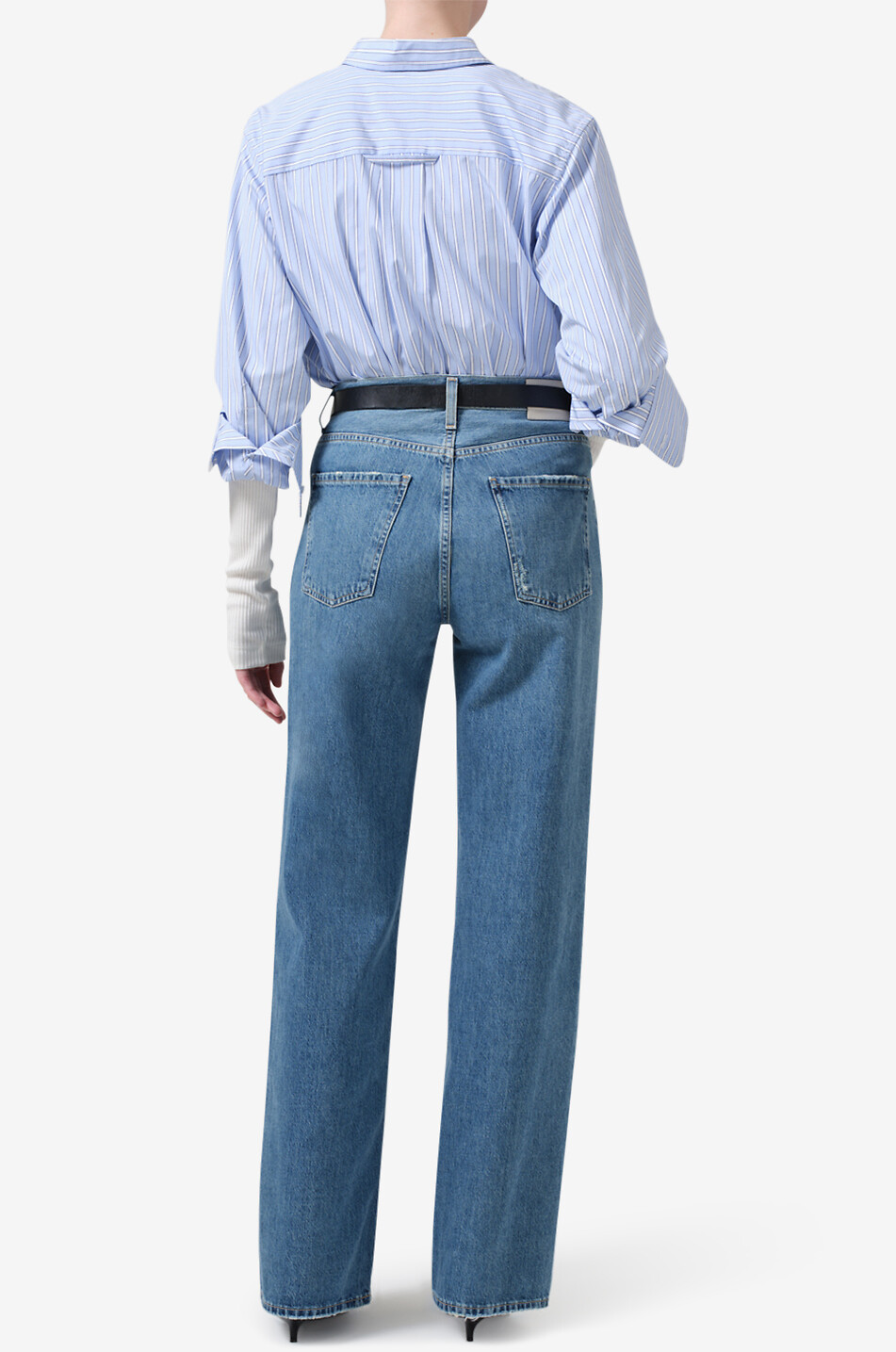 CITIZENS OF HUMANITY Jean large en coton régénératif Annina Femme BLEU 5