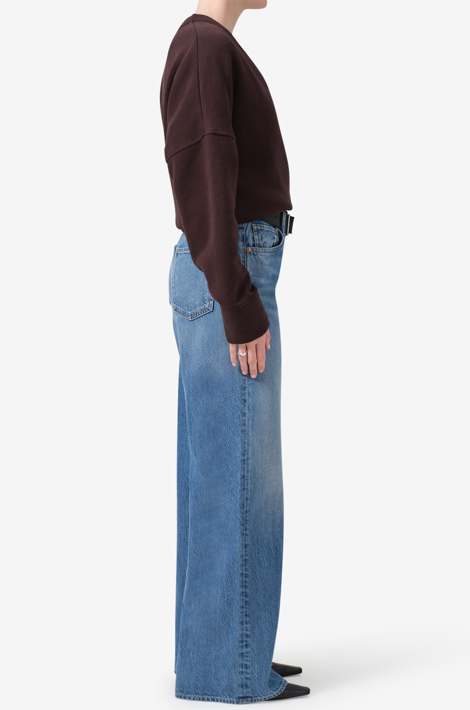 Paloma lyocell and recycled cotton wide-leg jeans