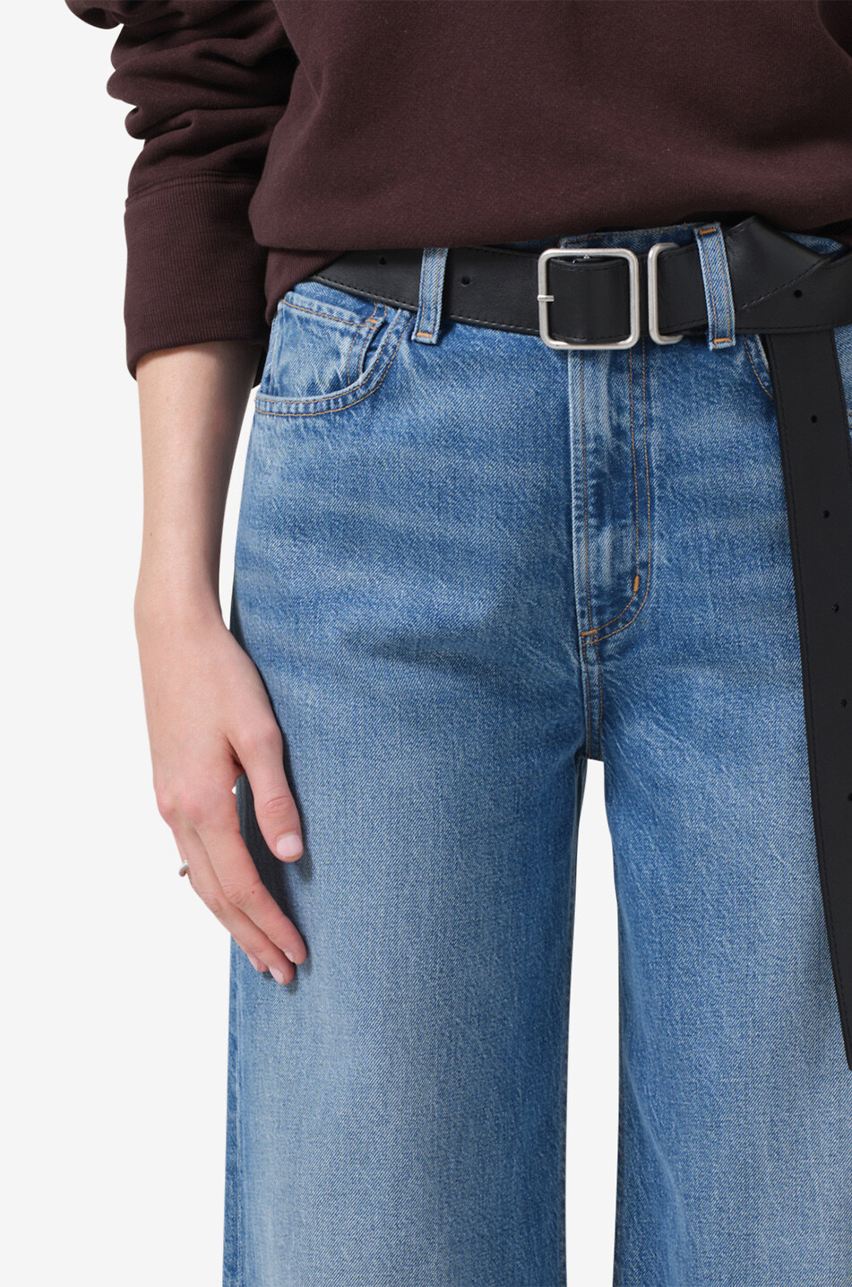 Paloma lyocell and recycled cotton wide-leg jeans