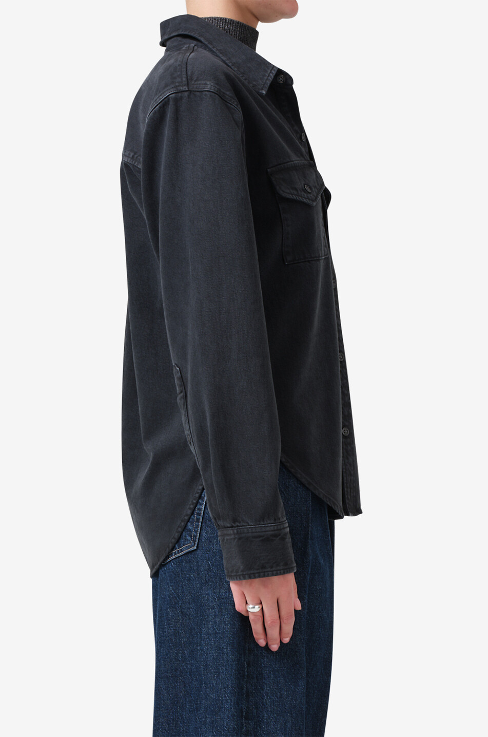 CITIZENS OF HUMANITY Baby Shay denim long-sleeved shirt Women BLACK 4