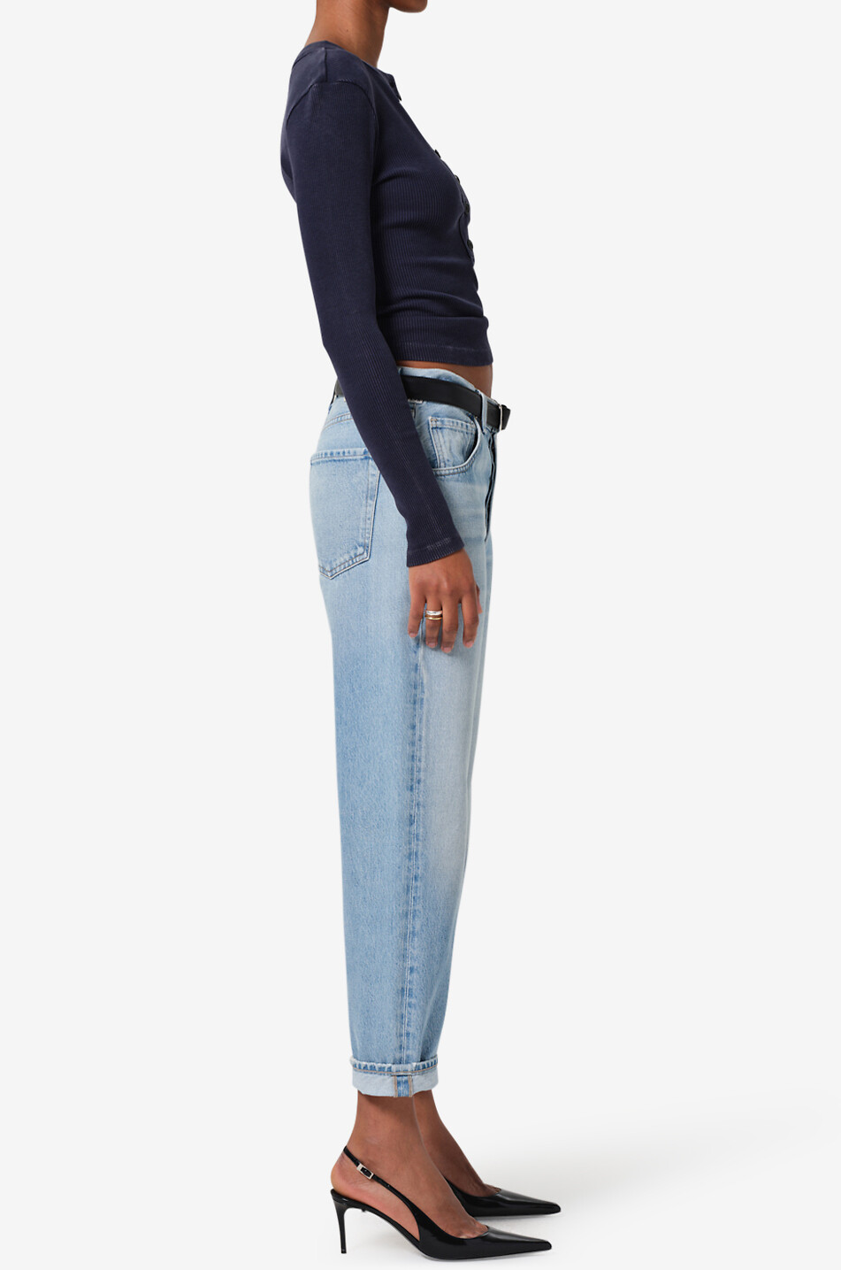CITIZENS OF HUMANITY Ausgewaschene Jeans mit weitem Bein Dahlia Damen HELLBLAU 3