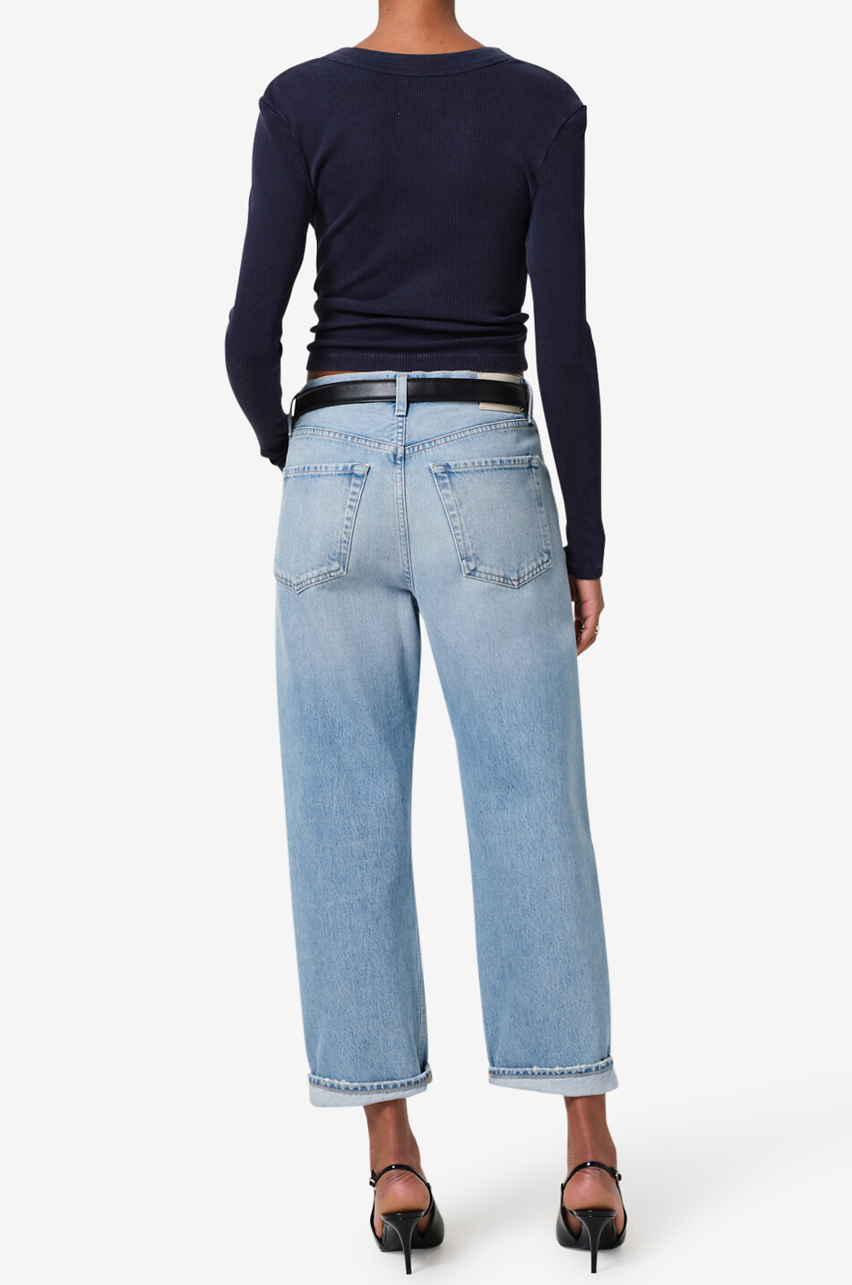 CITIZENS OF HUMANITY Ausgewaschene Jeans mit weitem Bein Dahlia Damen HELLBLAU 4