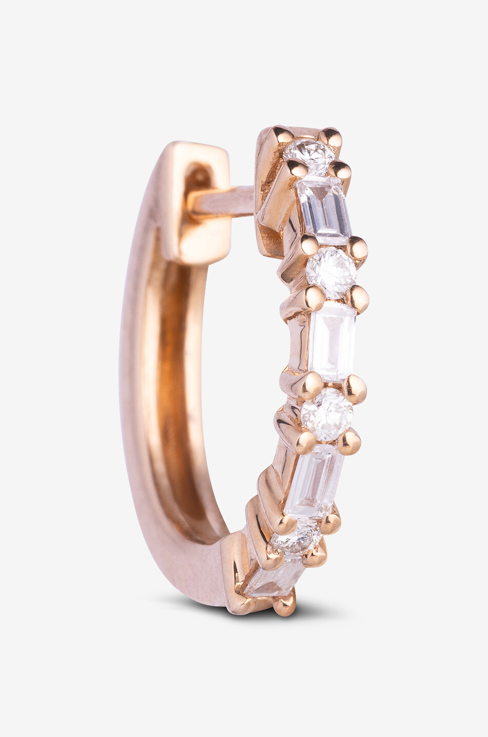 AVINAS Einzelne Creole aus 8 Karat Gold Baguette Damen ROSA 1