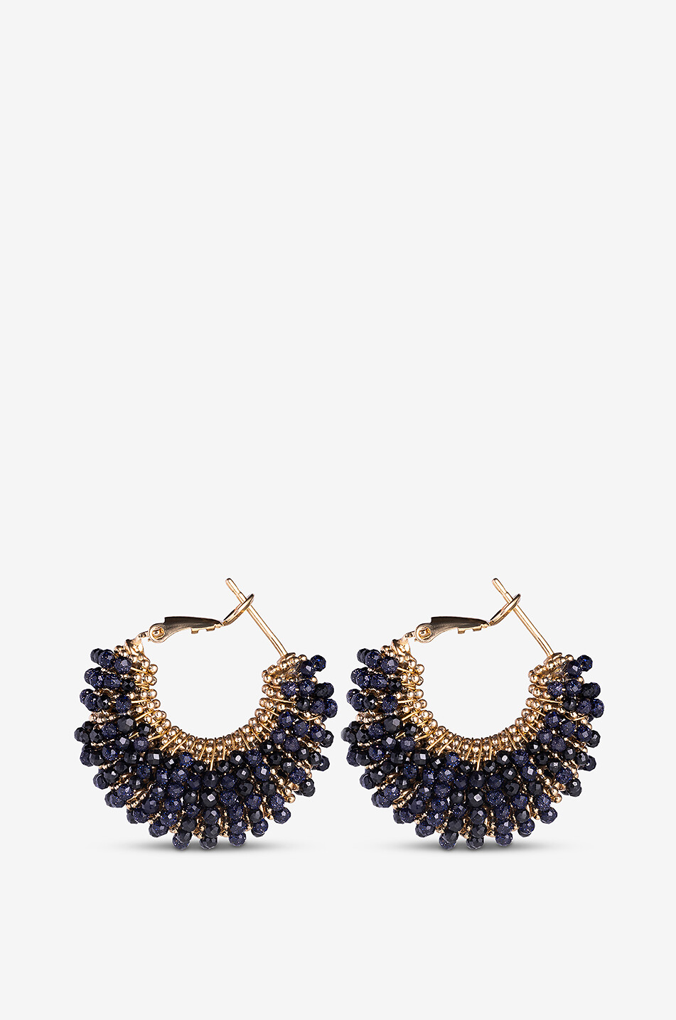 GAS BIJOUX Créoles enveloppées de perles Izzia Small Femme NOIR 2